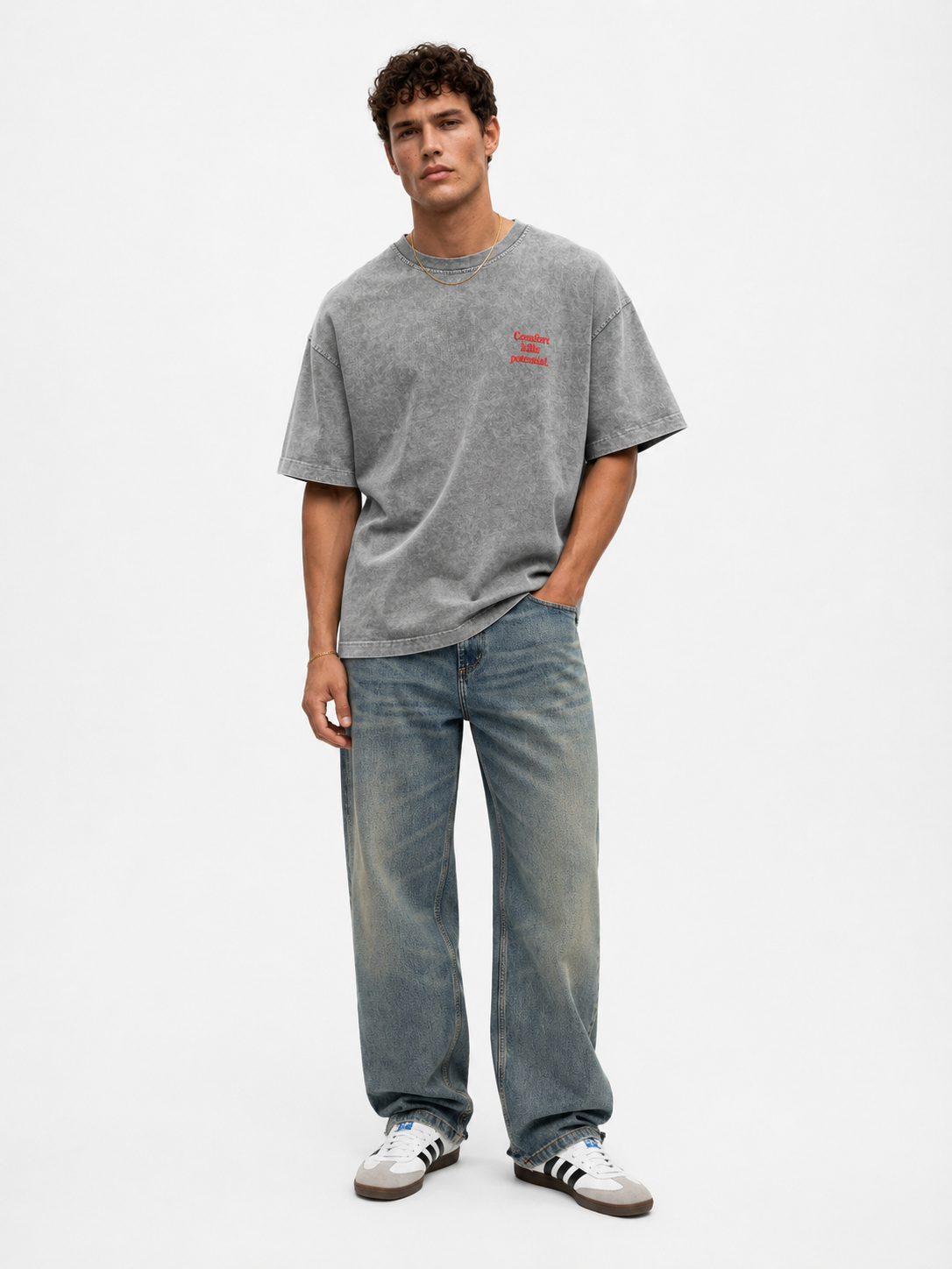 Potential Washed Oversized T-Shirt Gray