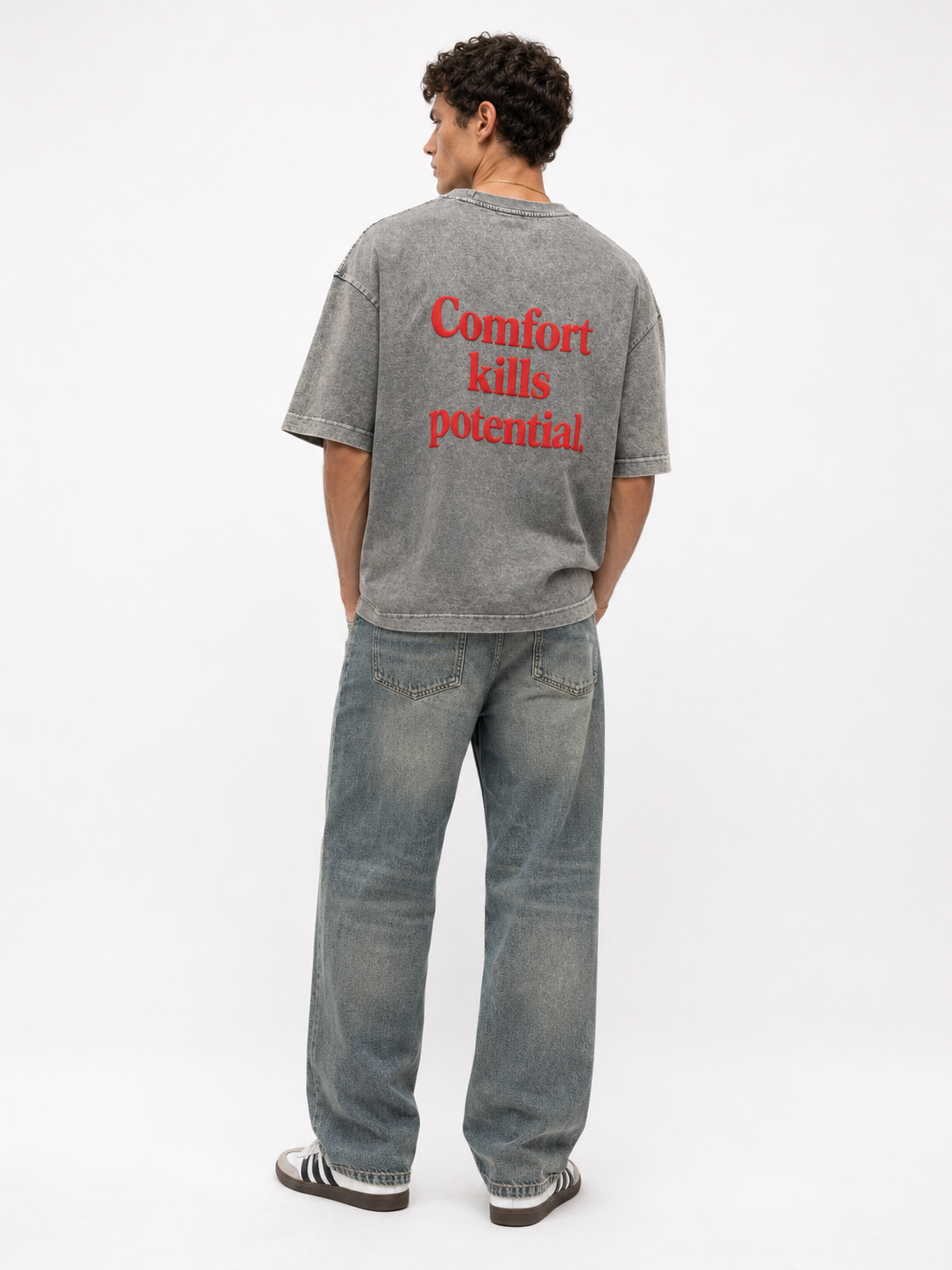 Potential Washed Oversized T-Shirt Gray