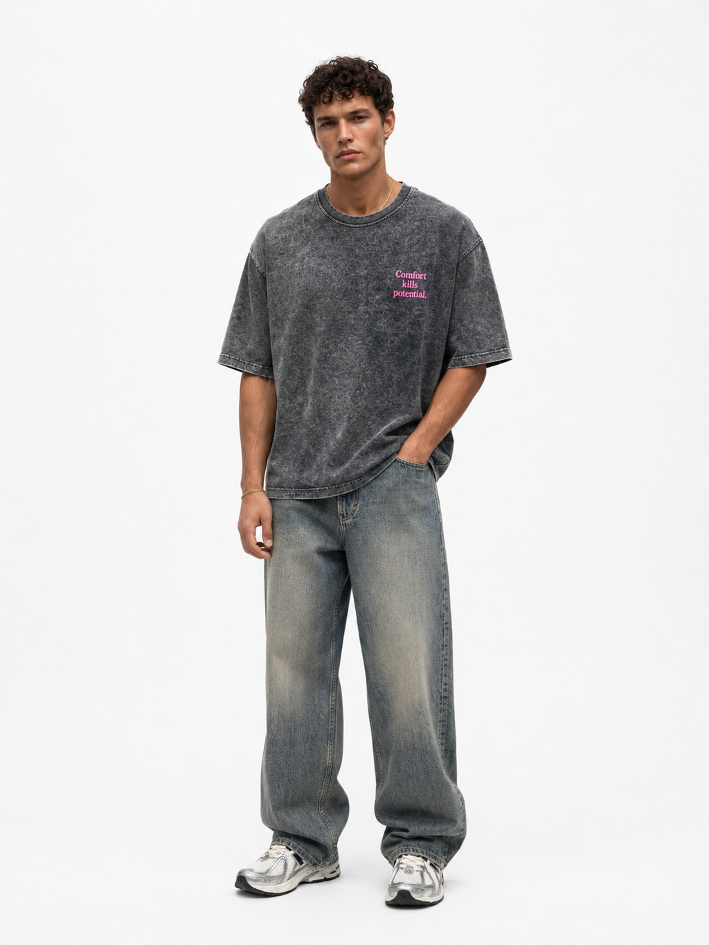 Potential Washed Oversized T-Shirt Black