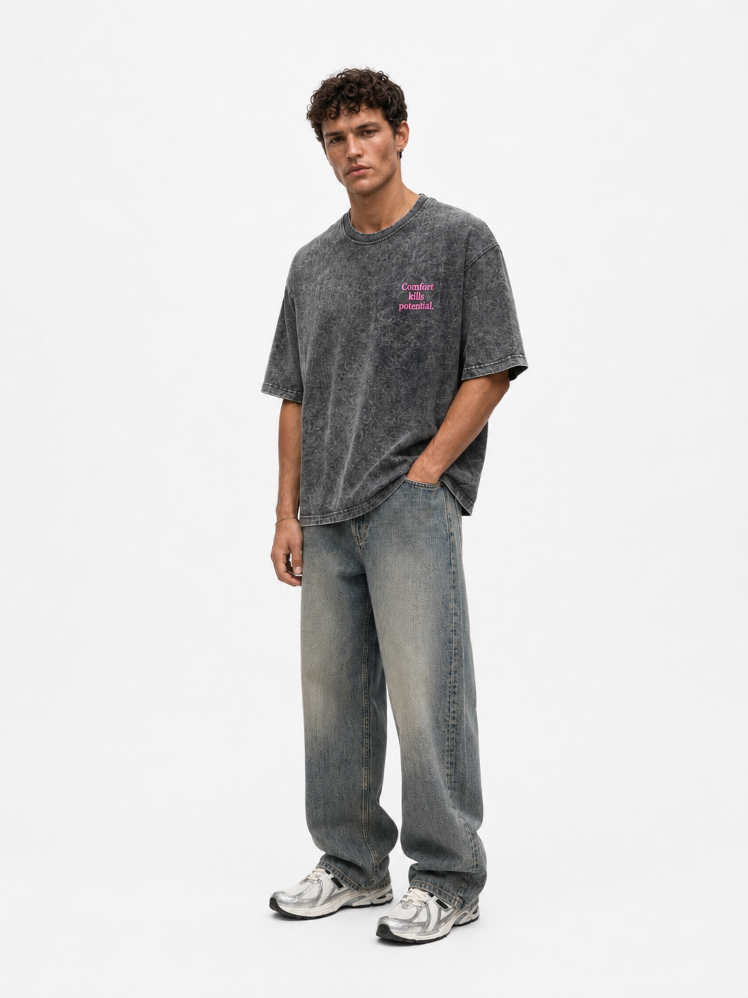 Potential Washed Oversized T-Shirt Black