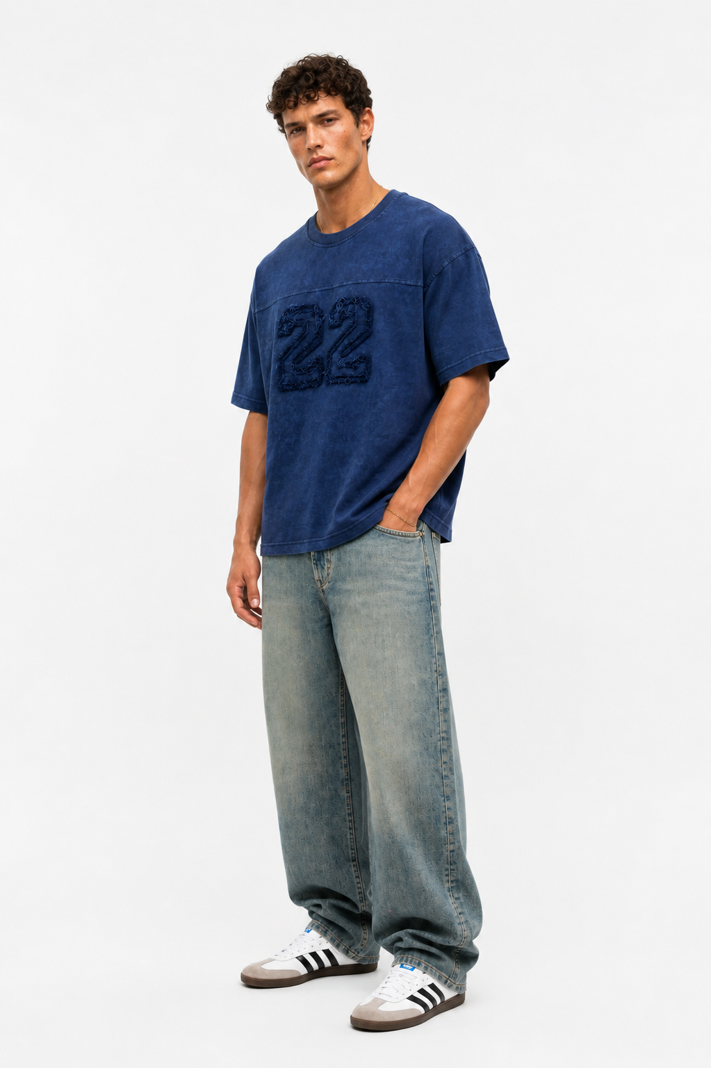 22 Washed Oversized T-Shirt Navy