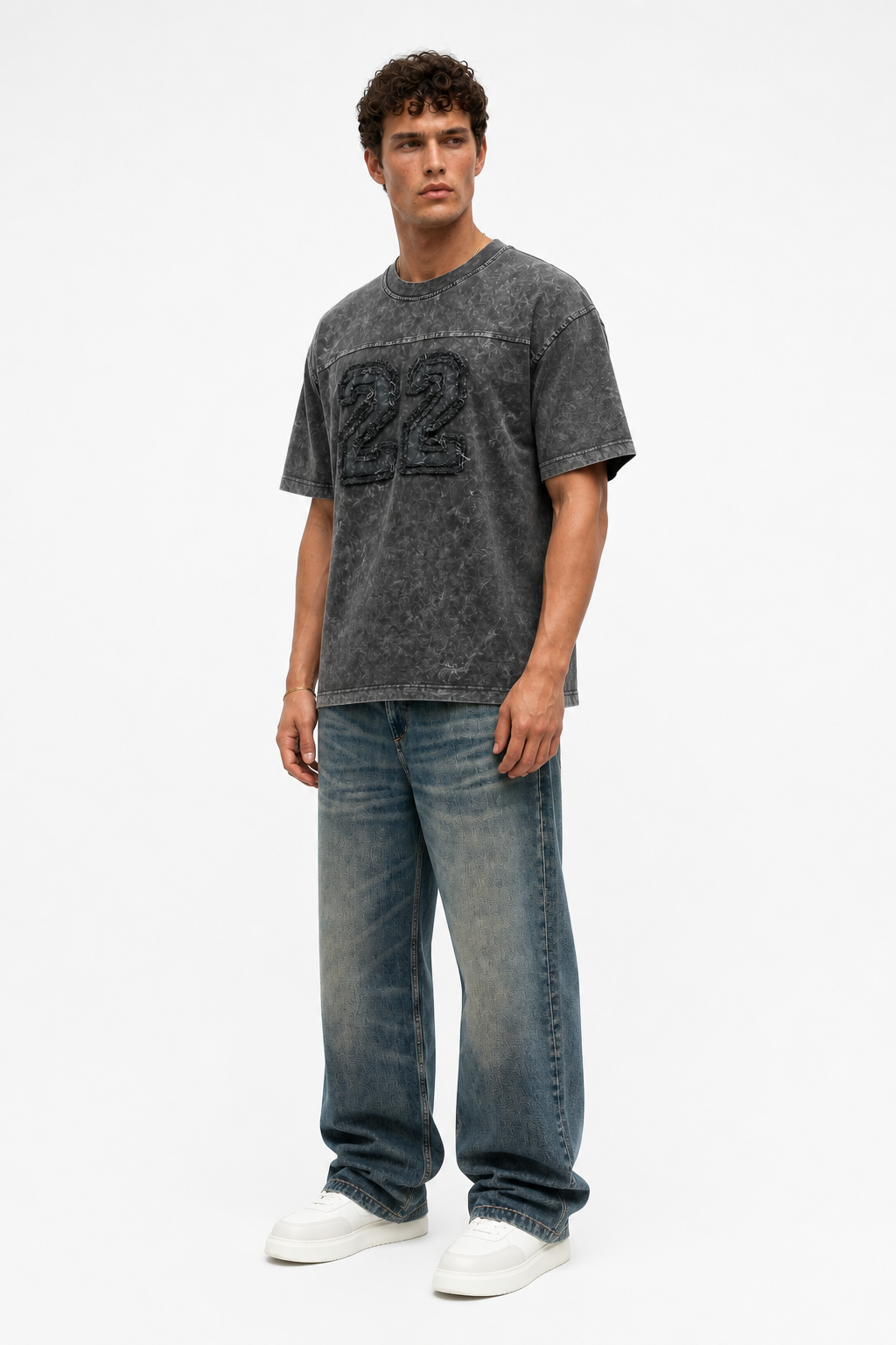 22 Washed Oversized T-Shirt Black