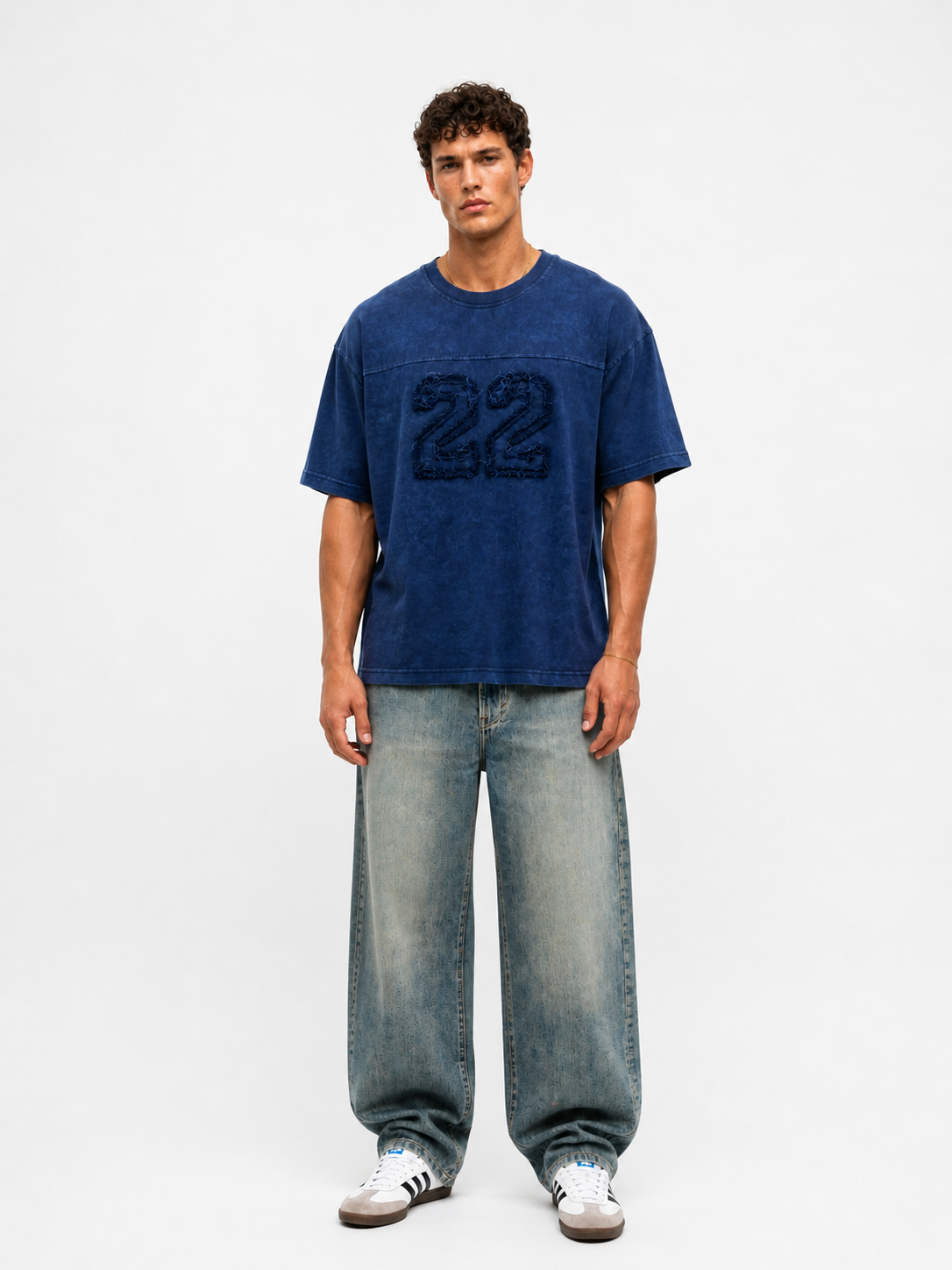 22 Washed Oversized T-Shirt Navy