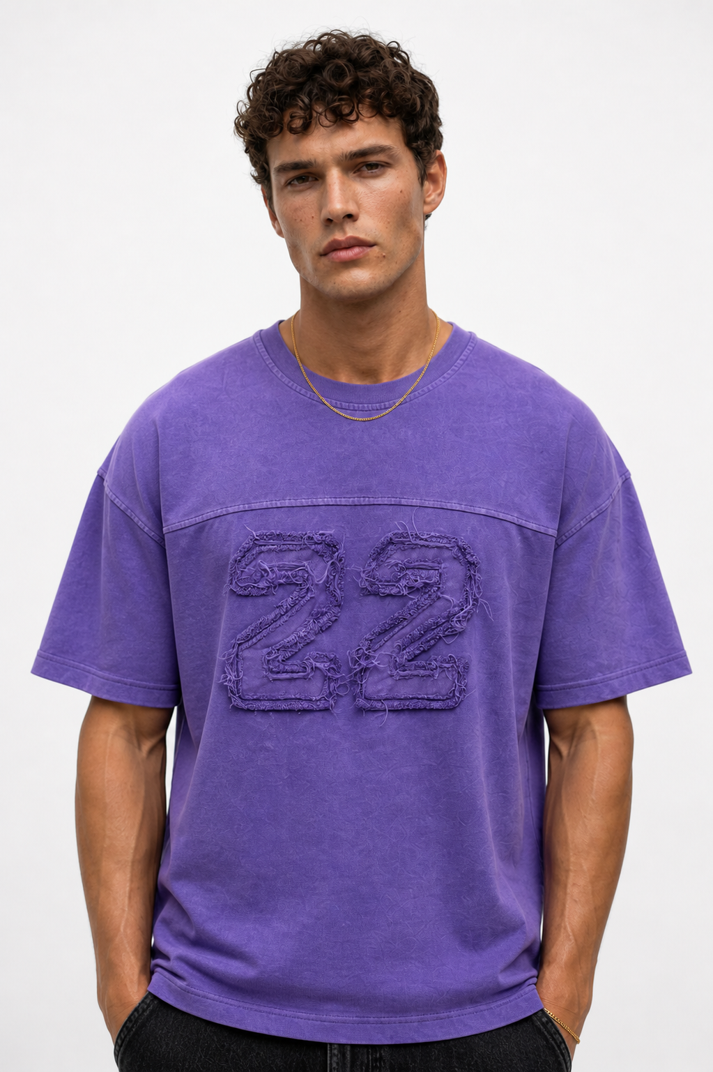 22 Washed Oversized T-Shirt Purple