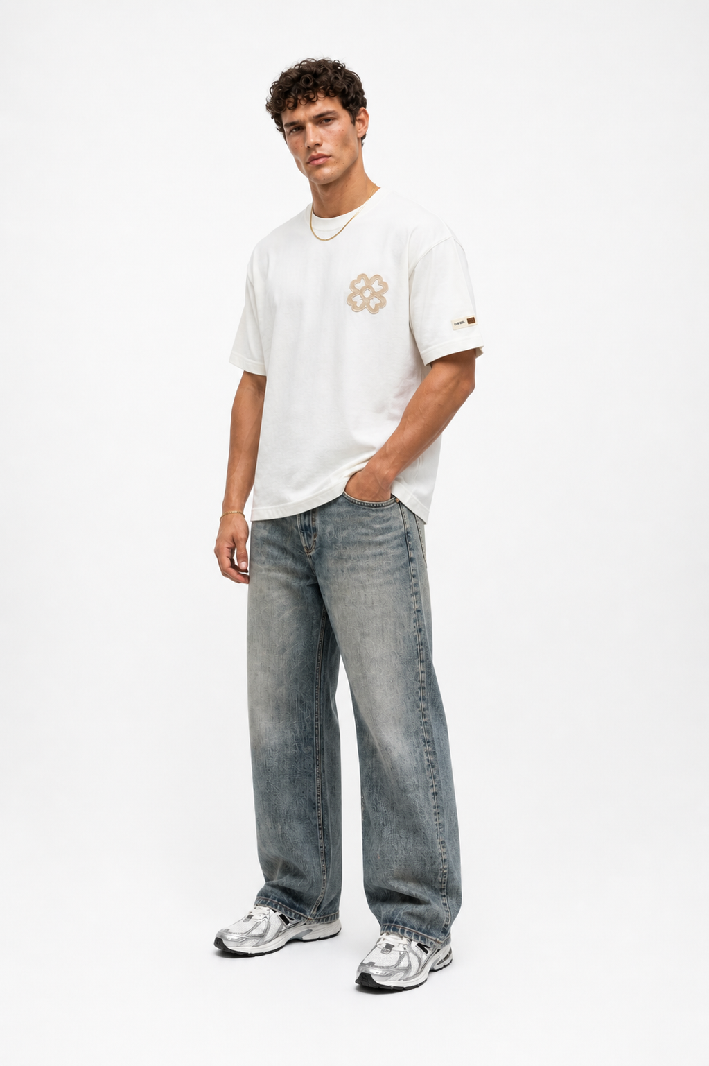 Fleur Oversized T-Shirt Ecru
