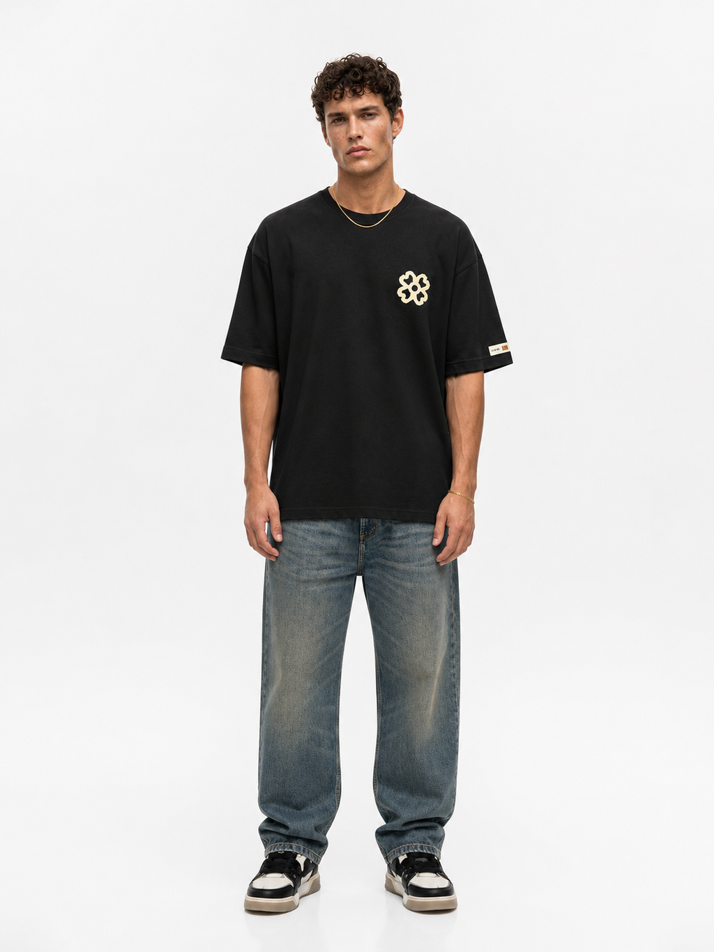 Fleur Oversized T-Shirt Black