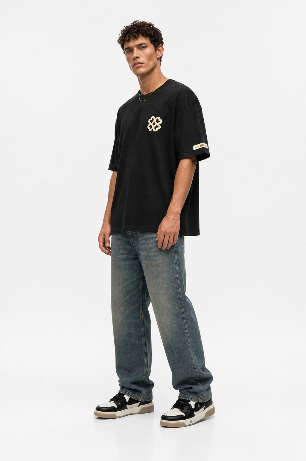 Fleur Oversized T-Shirt Black