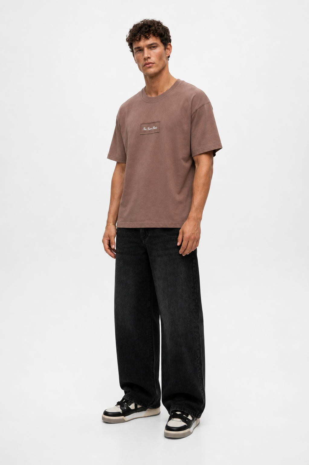 FFB Patch Oversized T-Shirt Brown