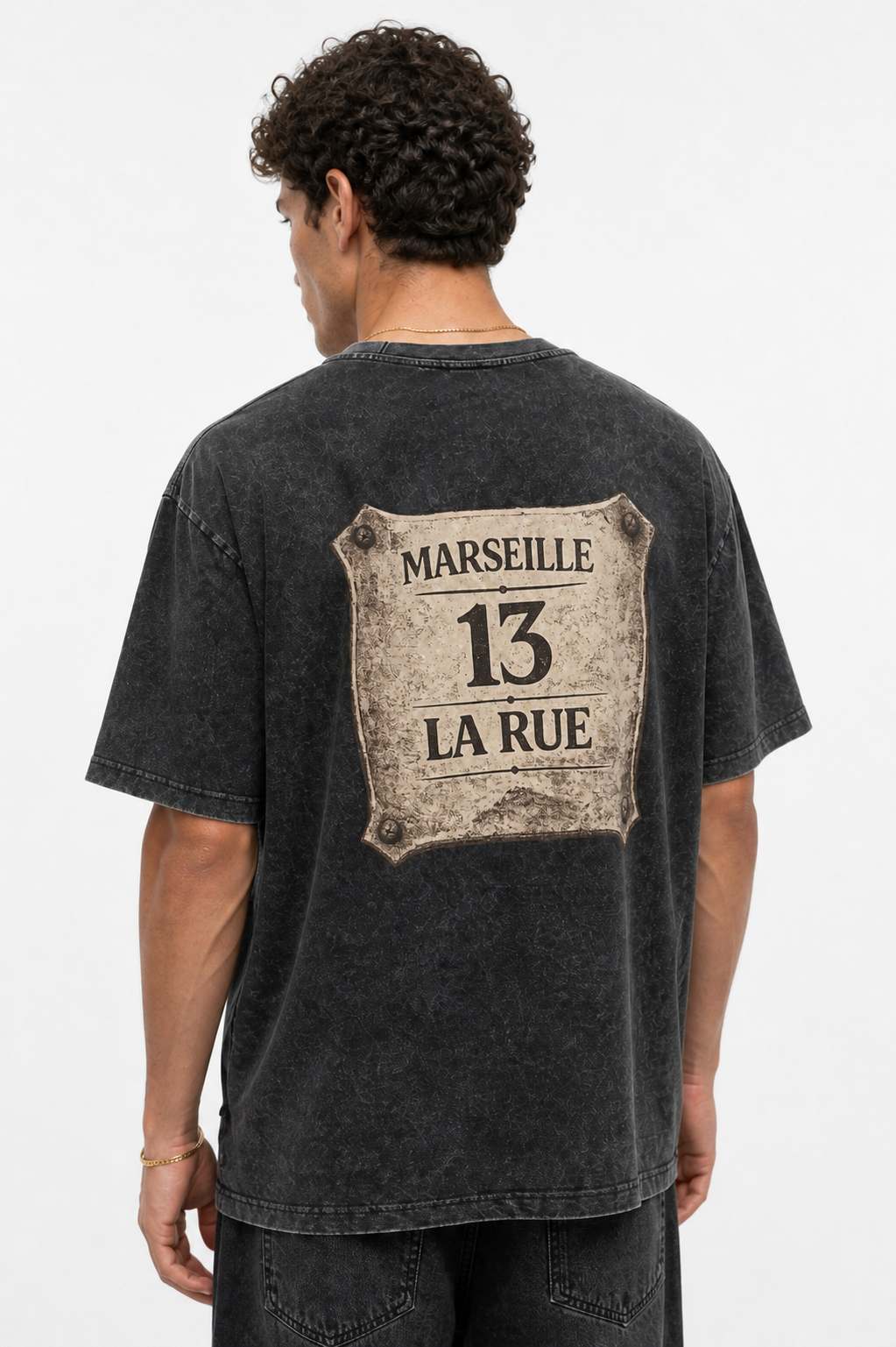 Marseille Washed Oversized T-Shirt Black