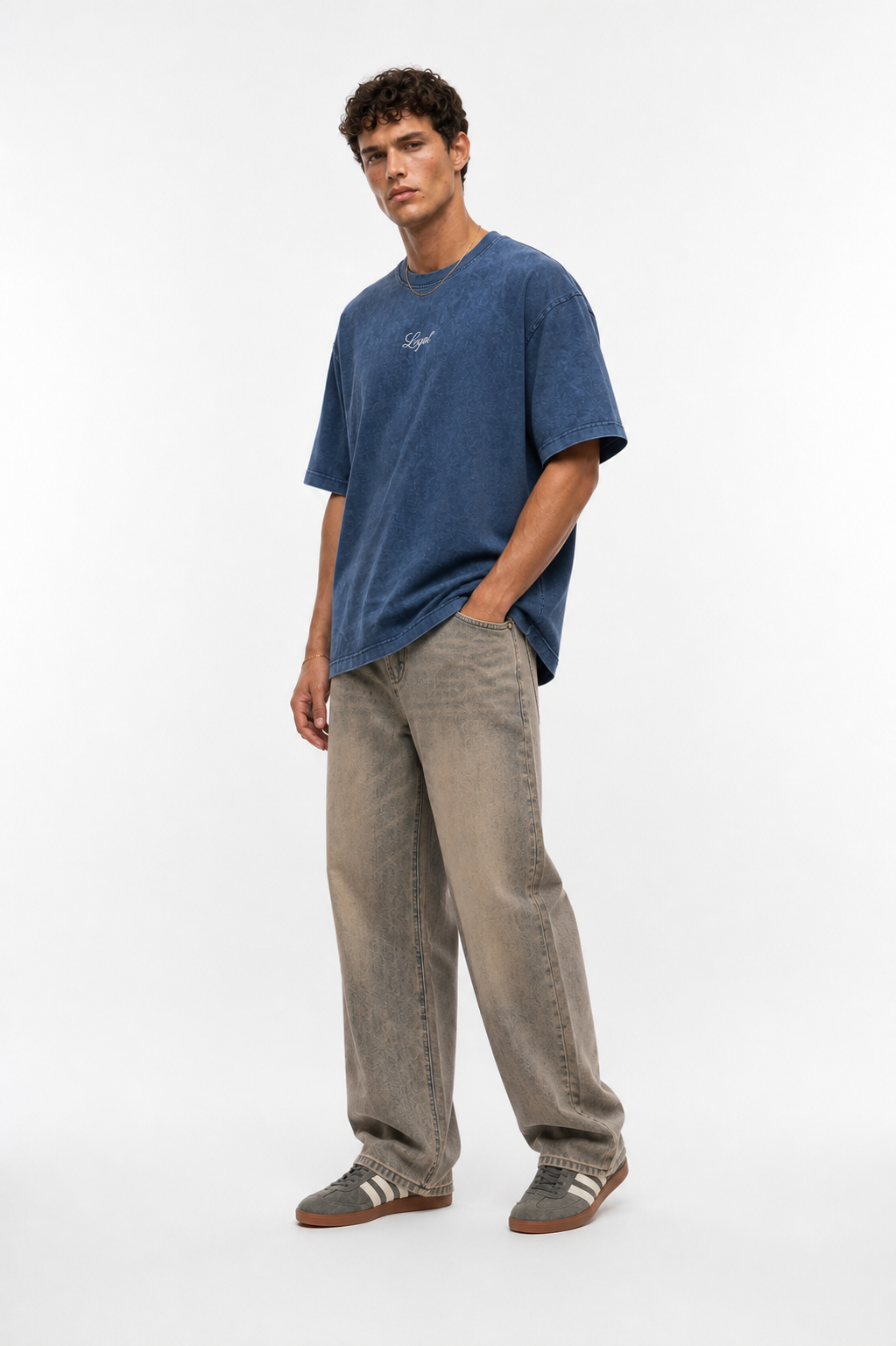 Loyal Washed Oversized T-Shirt Navy