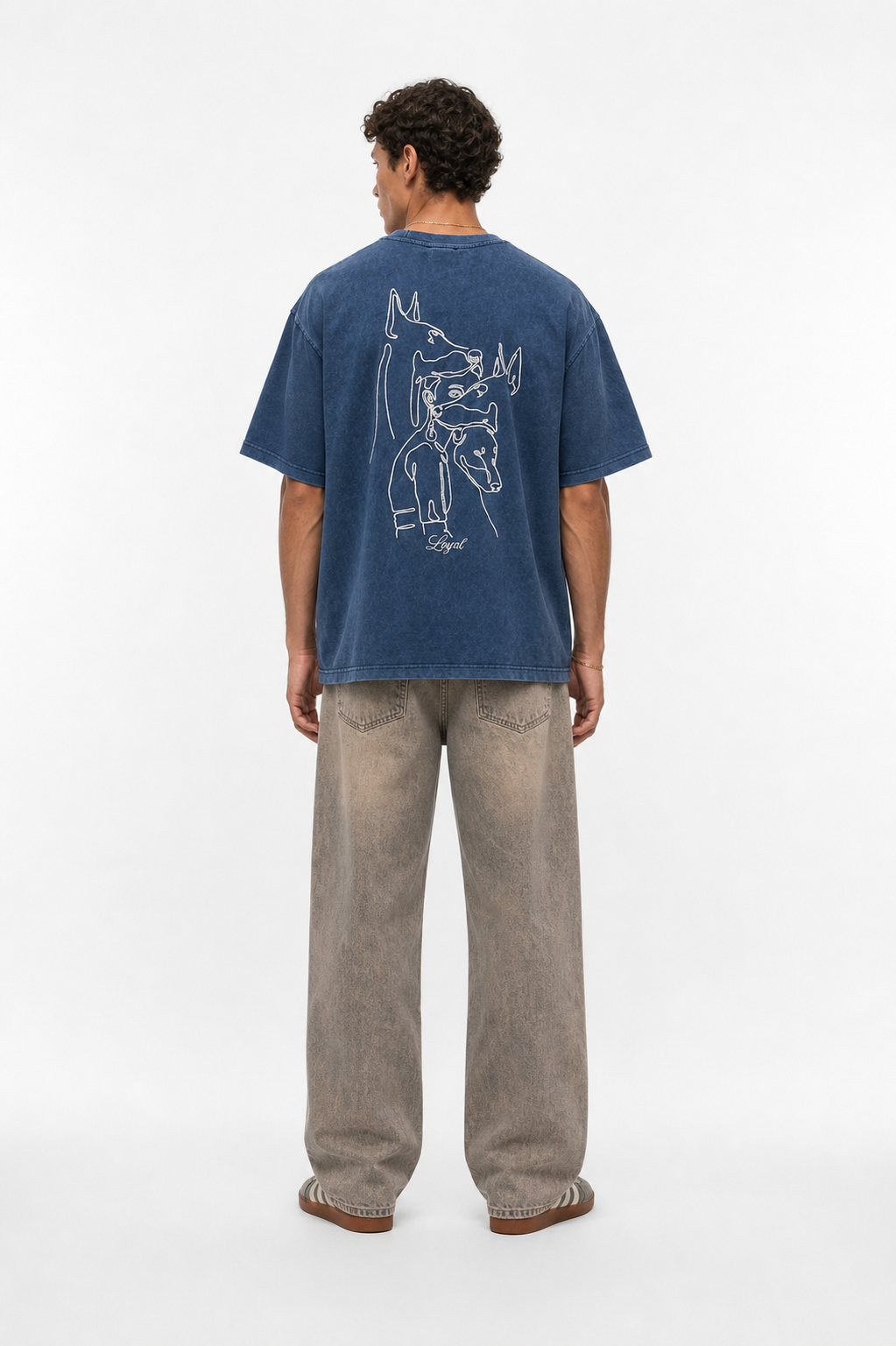 Loyal Washed Oversized T-Shirt Navy