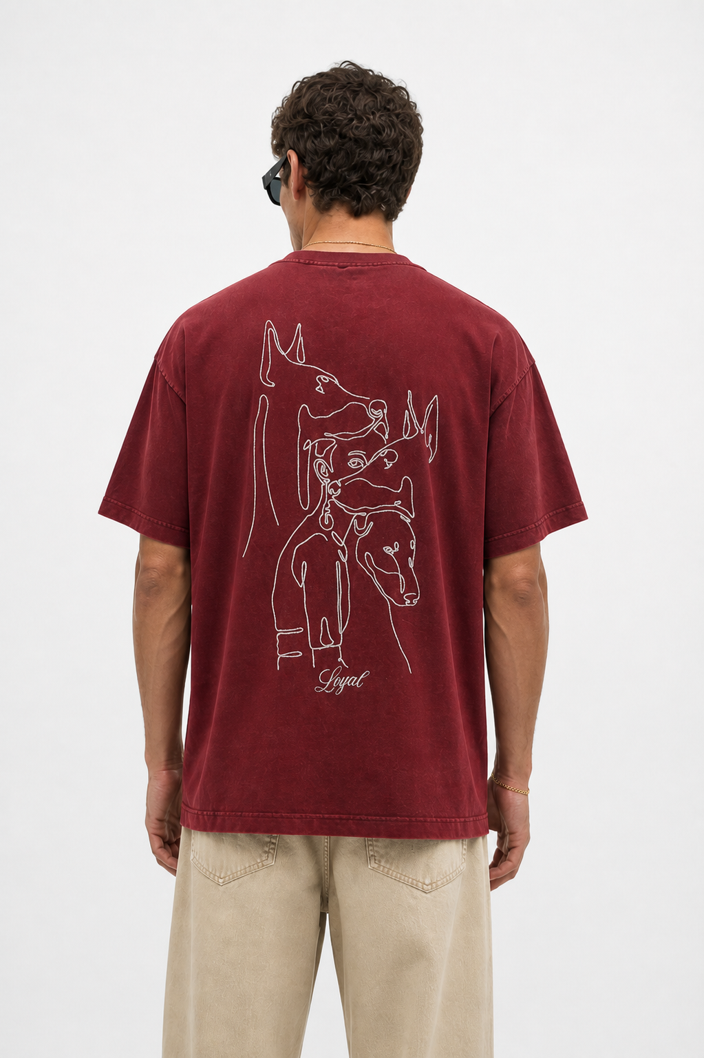 Loyal Washed Oversized T-Shirt Burgundy