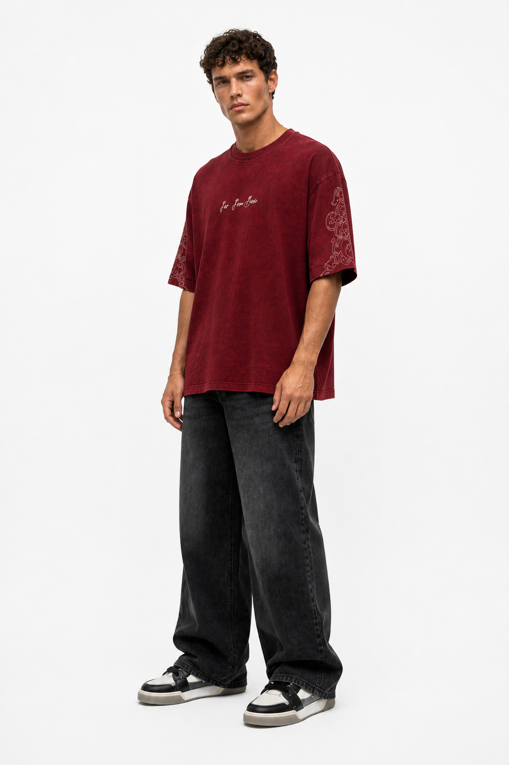 FFB Washed Oversized T-Shirt Burgundy