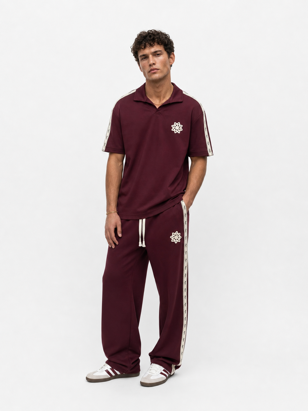Respire Stripe Regular Fit Set Burgundy
