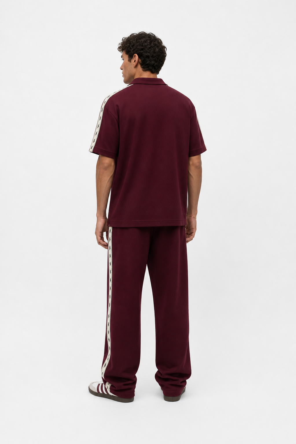 Respire Stripe Regular Fit Set Burgundy