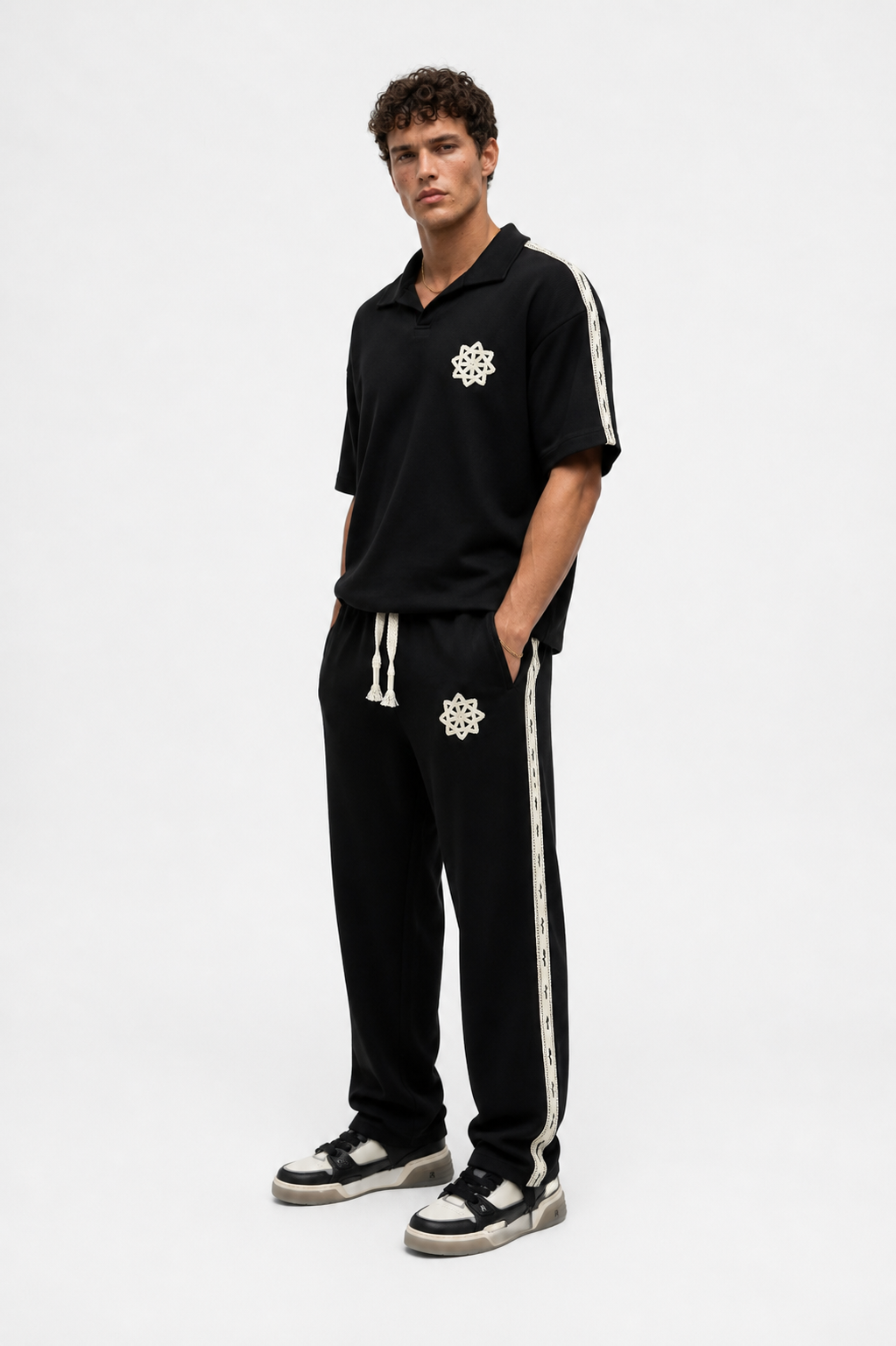 Respire Stripe Regular Fit Set Black