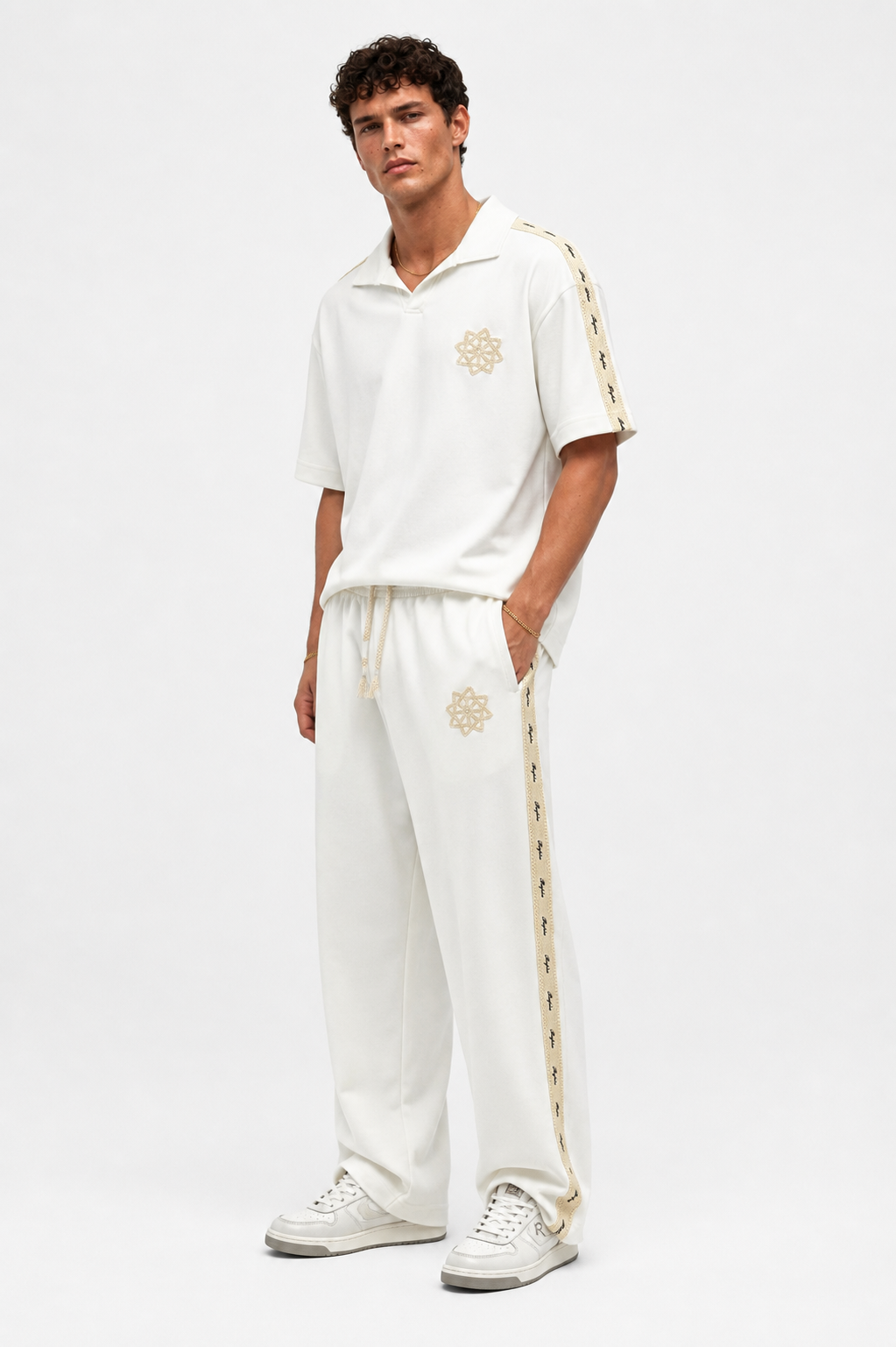 Respire Stripe Regular Fit Set Ecru