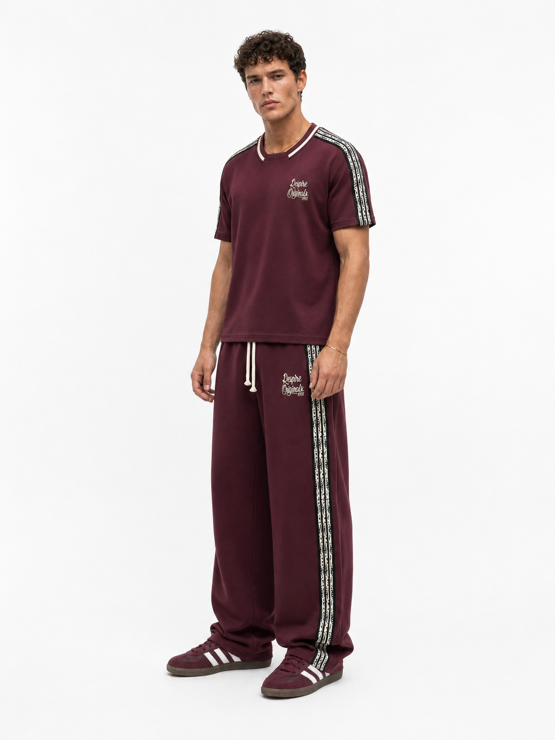 Originals Stripe Regular Fit Set Burgundy
