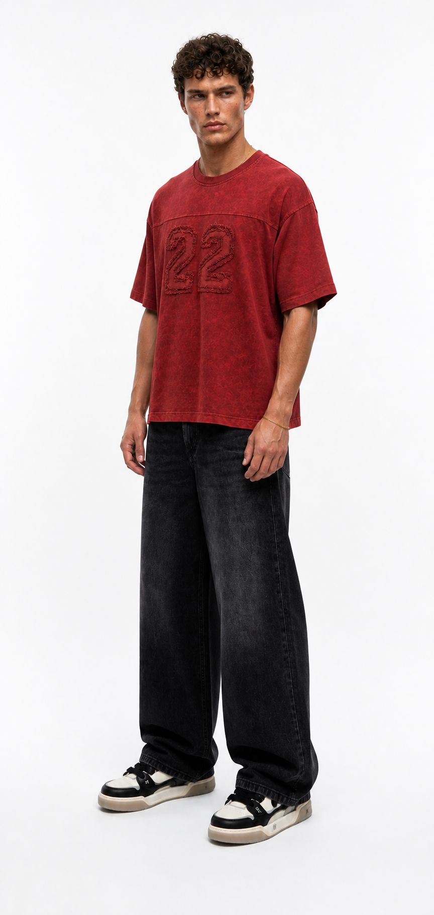 22 Washed Oversized T-Shirt Burgundy