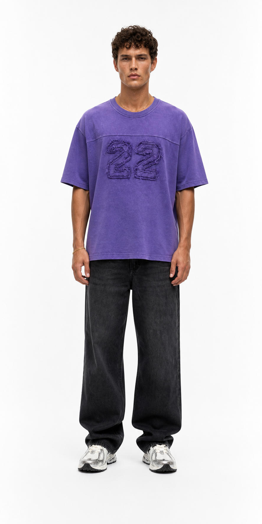 22 Washed Oversized T-Shirt Purple