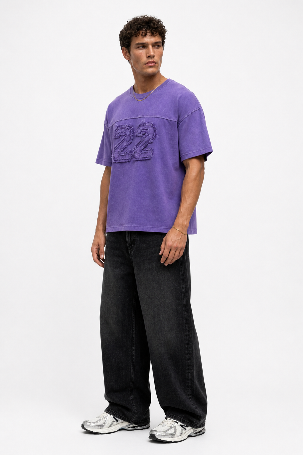 22 Washed Oversized T-Shirt Purple