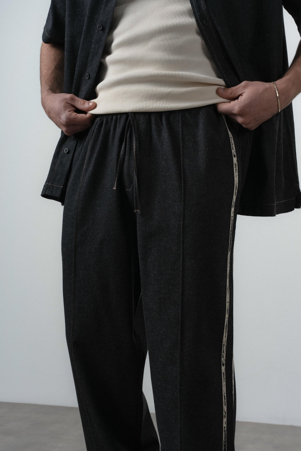 Denim Baggy Sweatpant Black