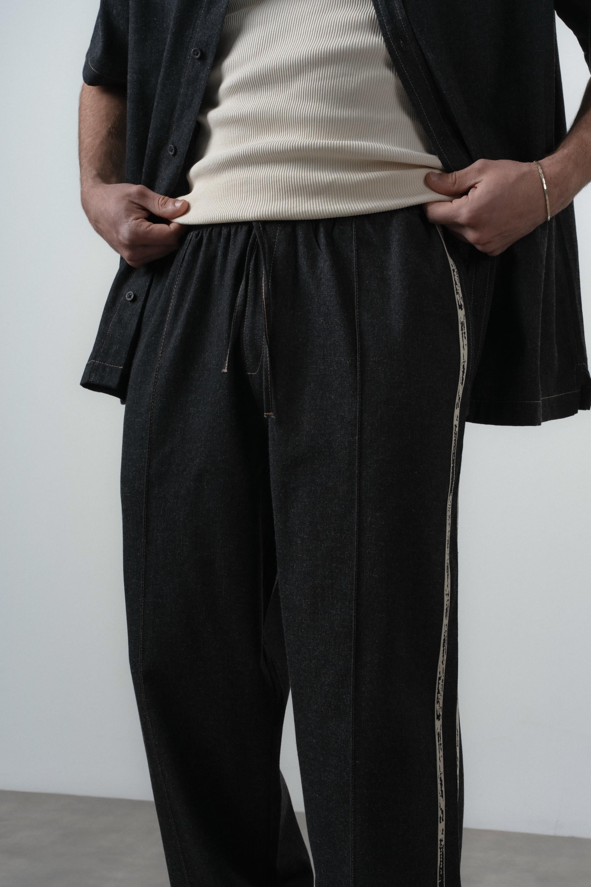 Denim Baggy Sweatpant Black