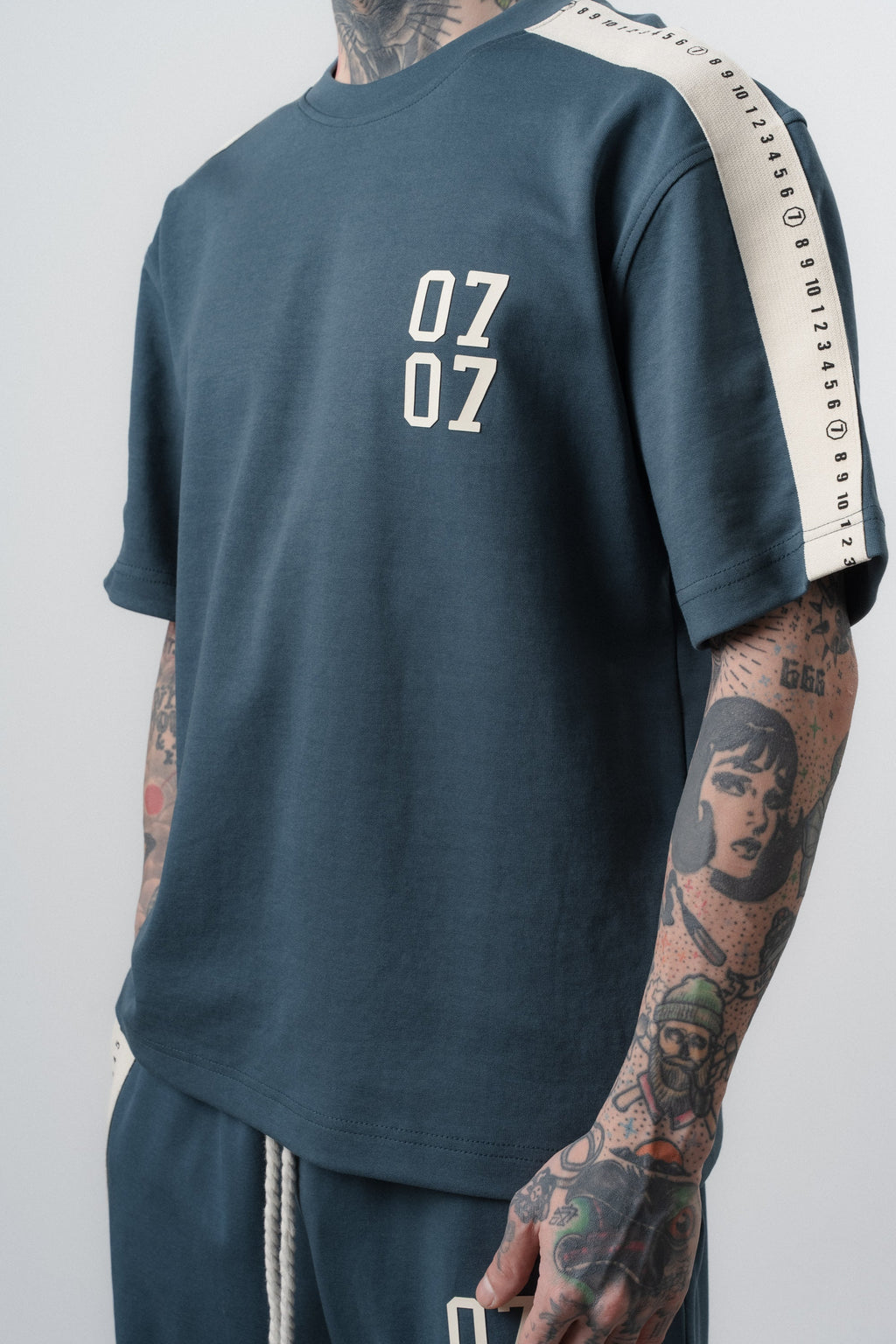 07 Striped Regular Fit Tracksuit Petrol Blue