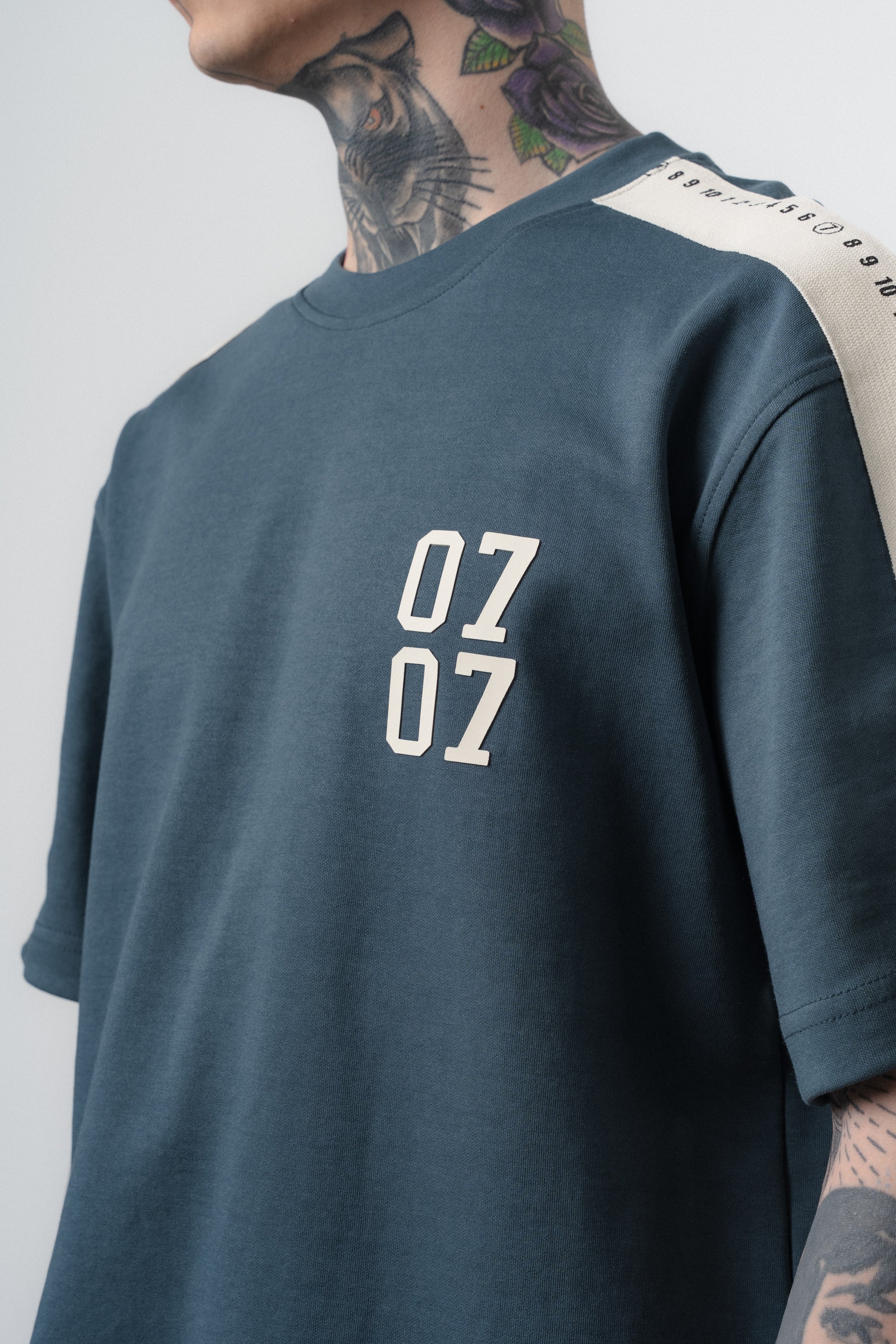 07 Striped Regular Fit Tracksuit Petrol Blue