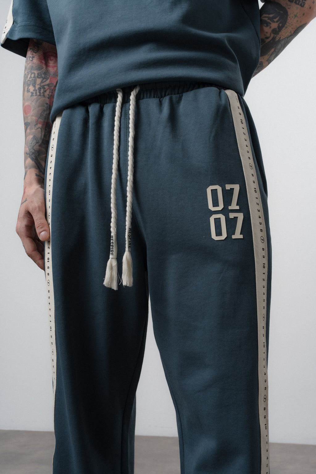 07 Striped Regular Fit Tracksuit Petrol Blue