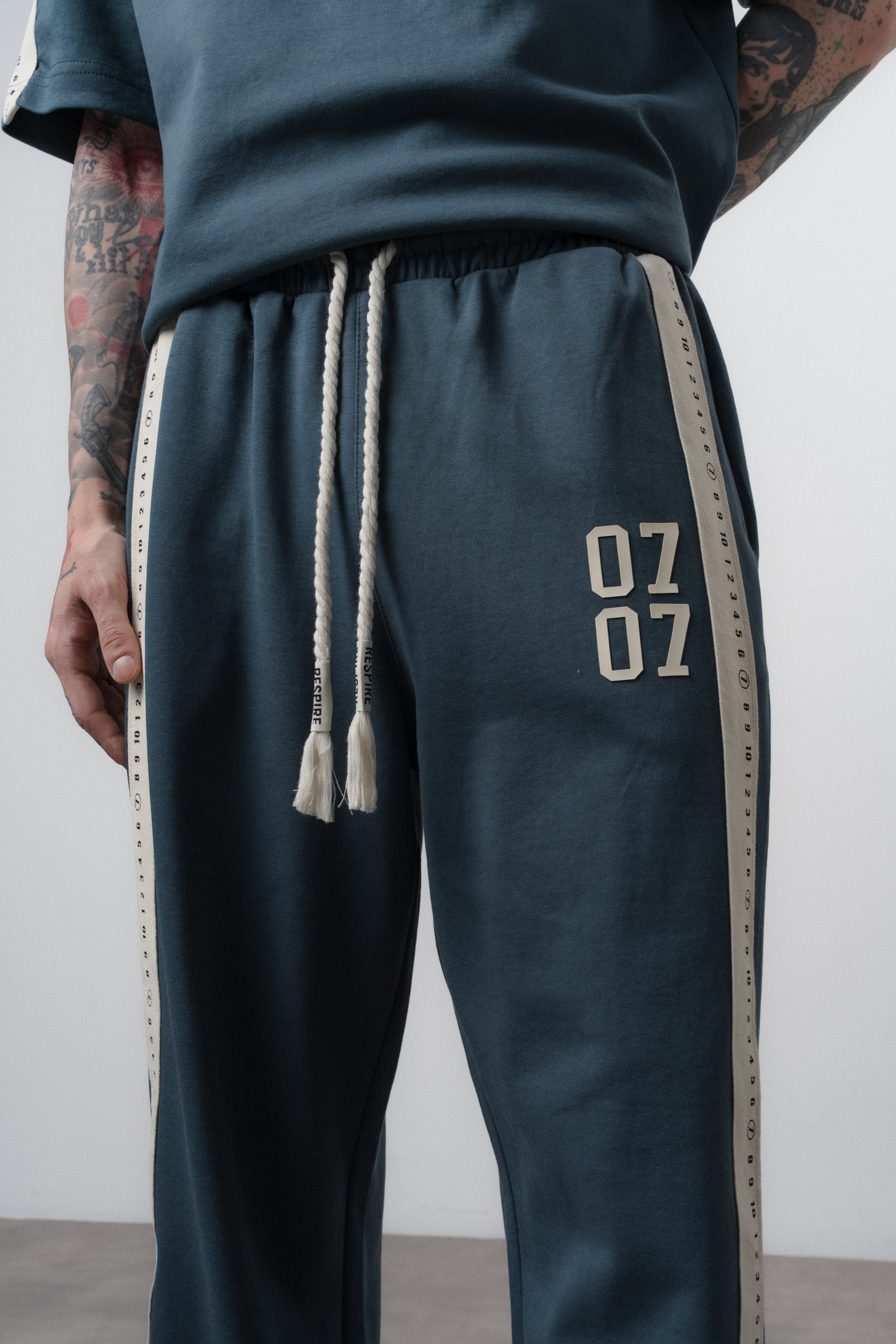 07 Striped Regular Fit Tracksuit Petrol Blue