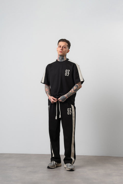 07 Striped Regular Fit Tracksuit Black