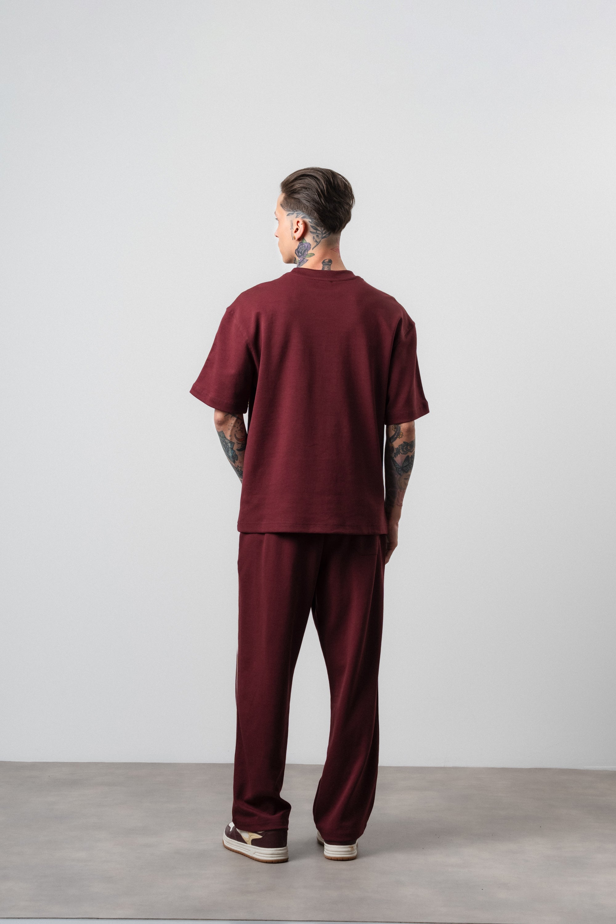 07 Striped Regular Fit Tracksuit Burgundy