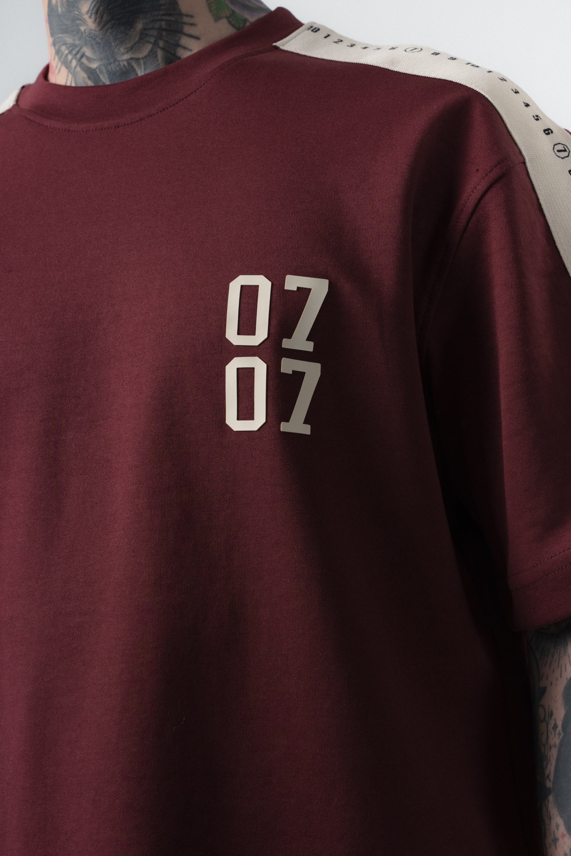 07 Striped Regular Fit Tracksuit Burgundy