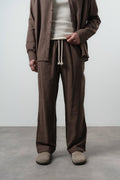 R Embroidered Baggy Sweatpant Brown