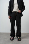 R Embroidered Baggy Sweatpant Black