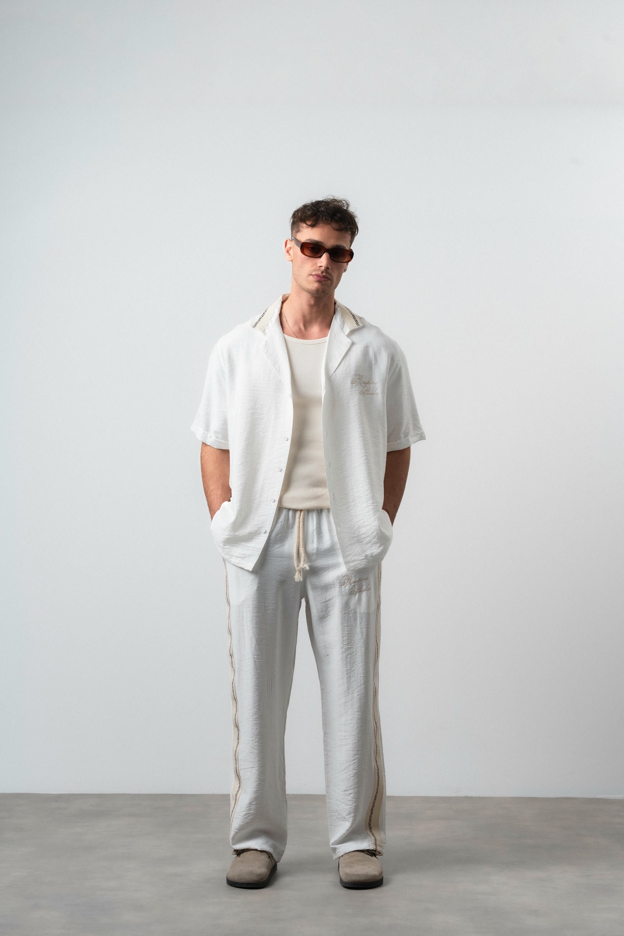 Striped Oversized Tracksuit Ecru