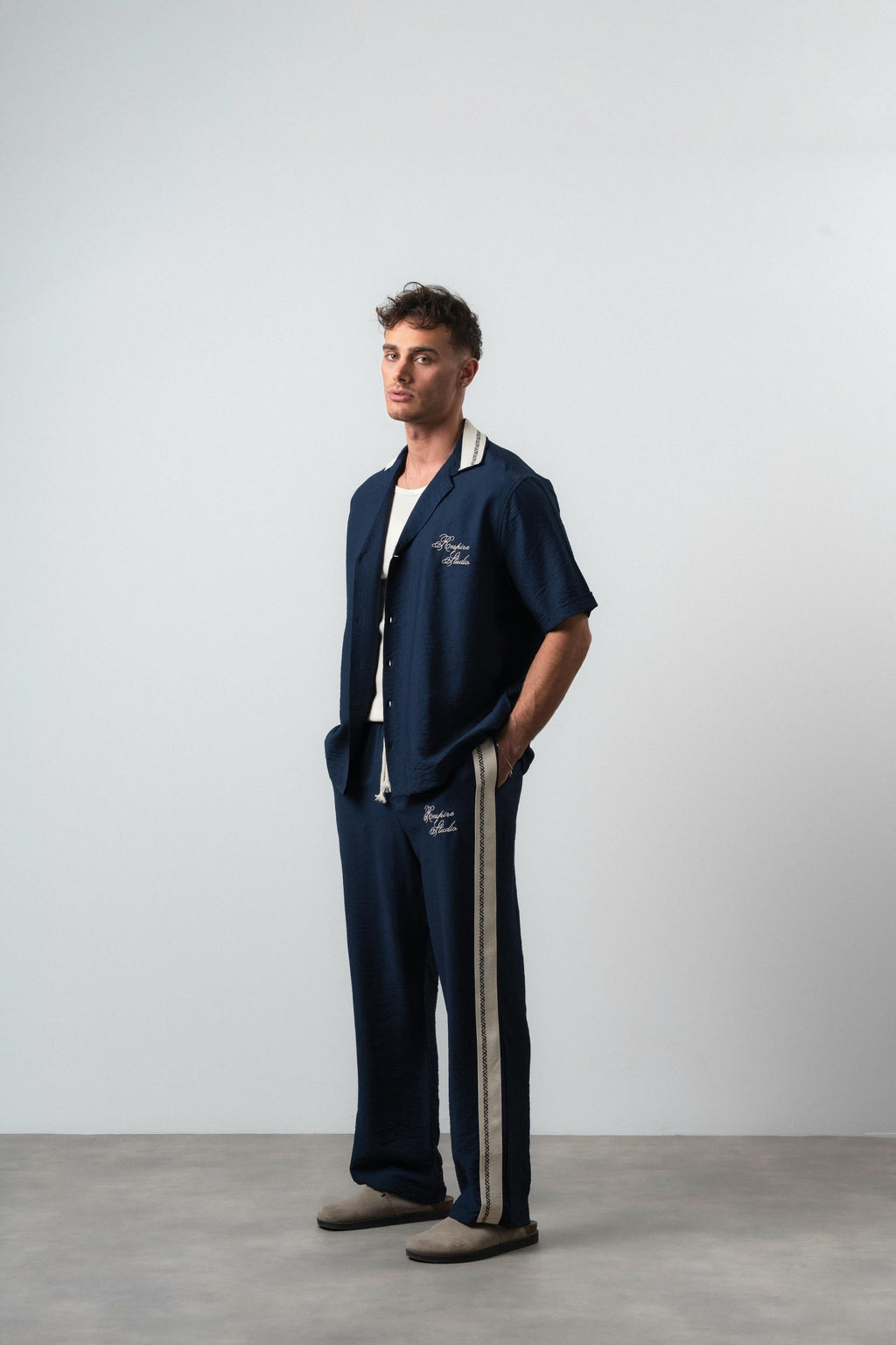 Striped Oversized Tracksuit Navy