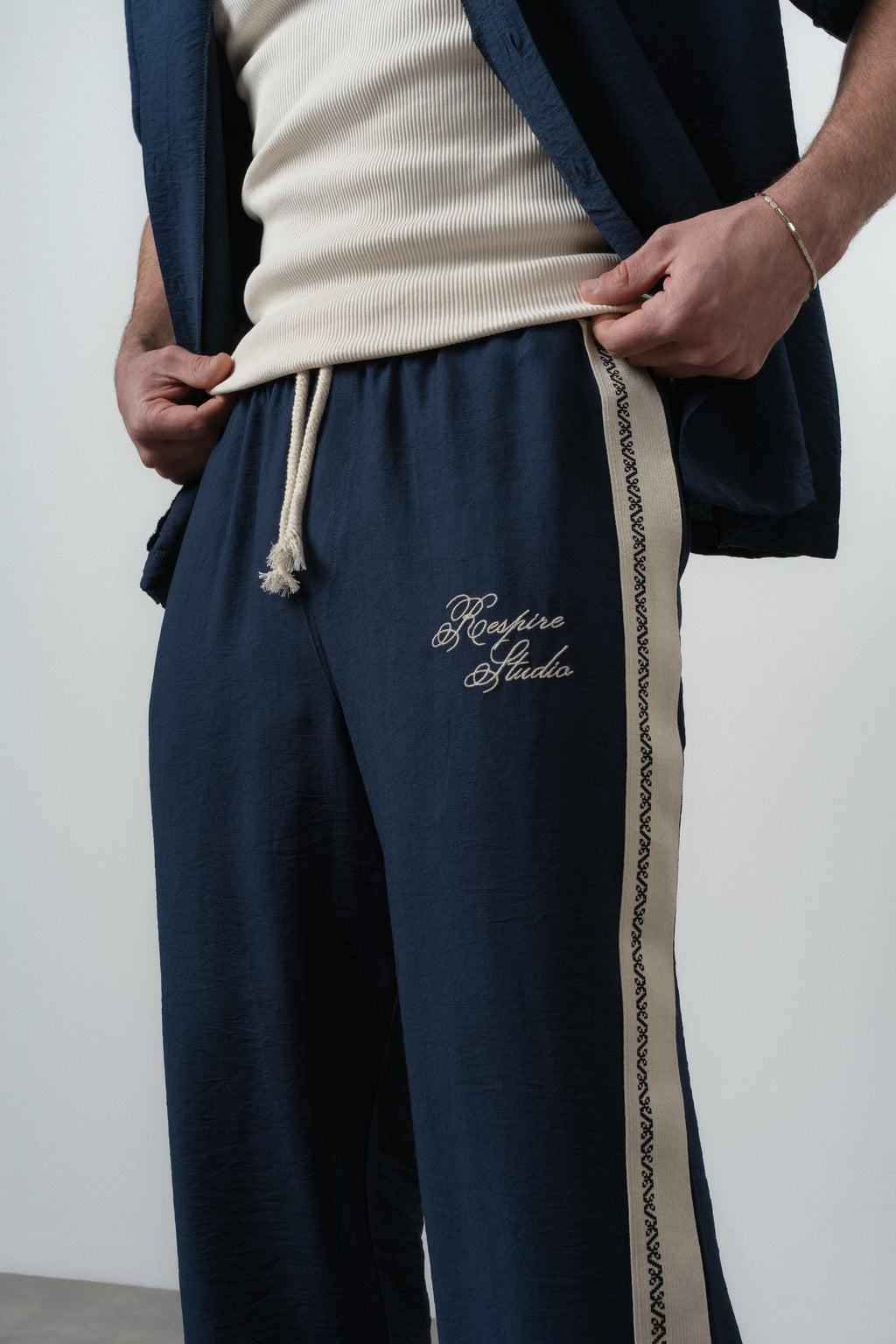 Striped Oversized Tracksuit Navy