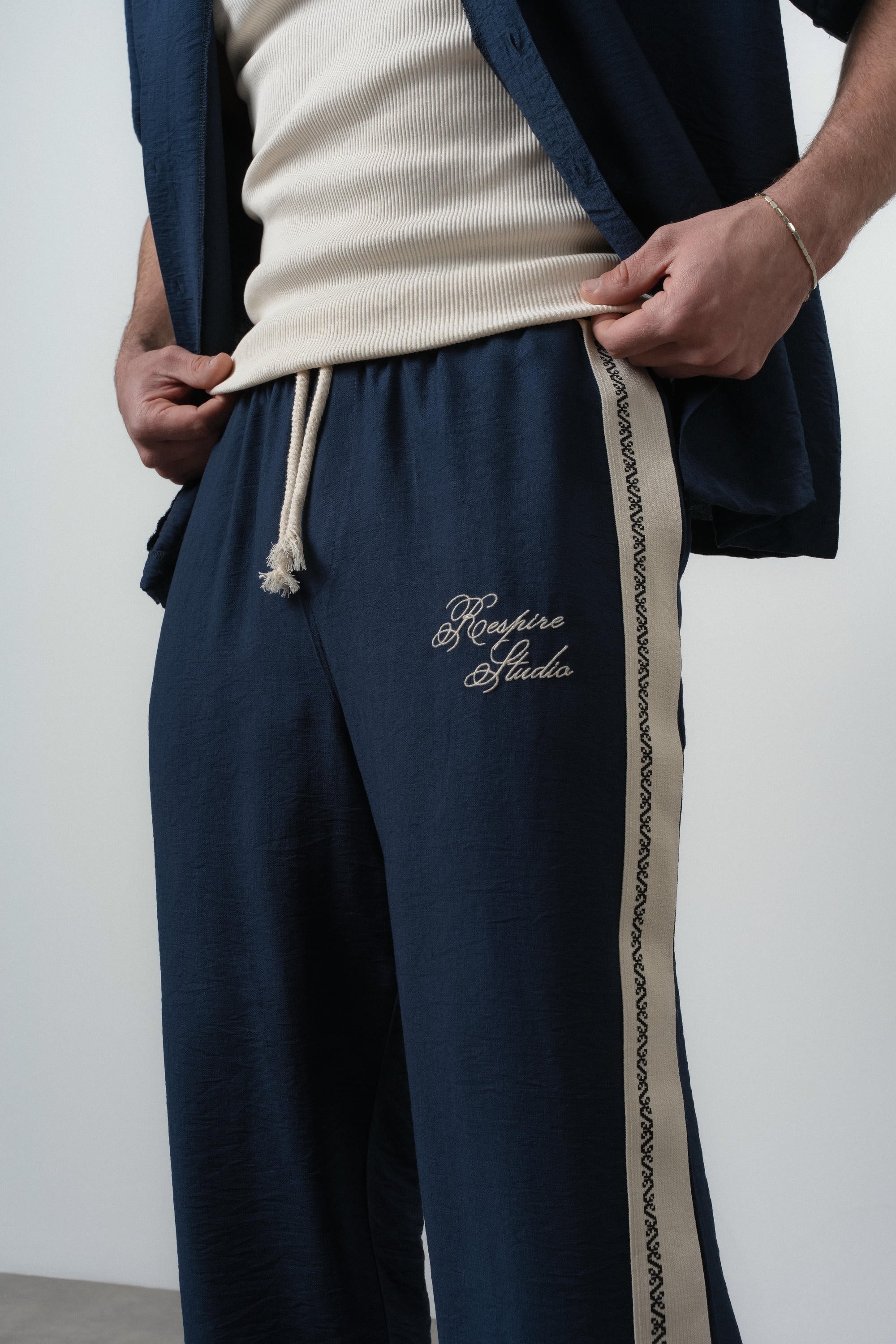 Striped Oversized Tracksuit Navy