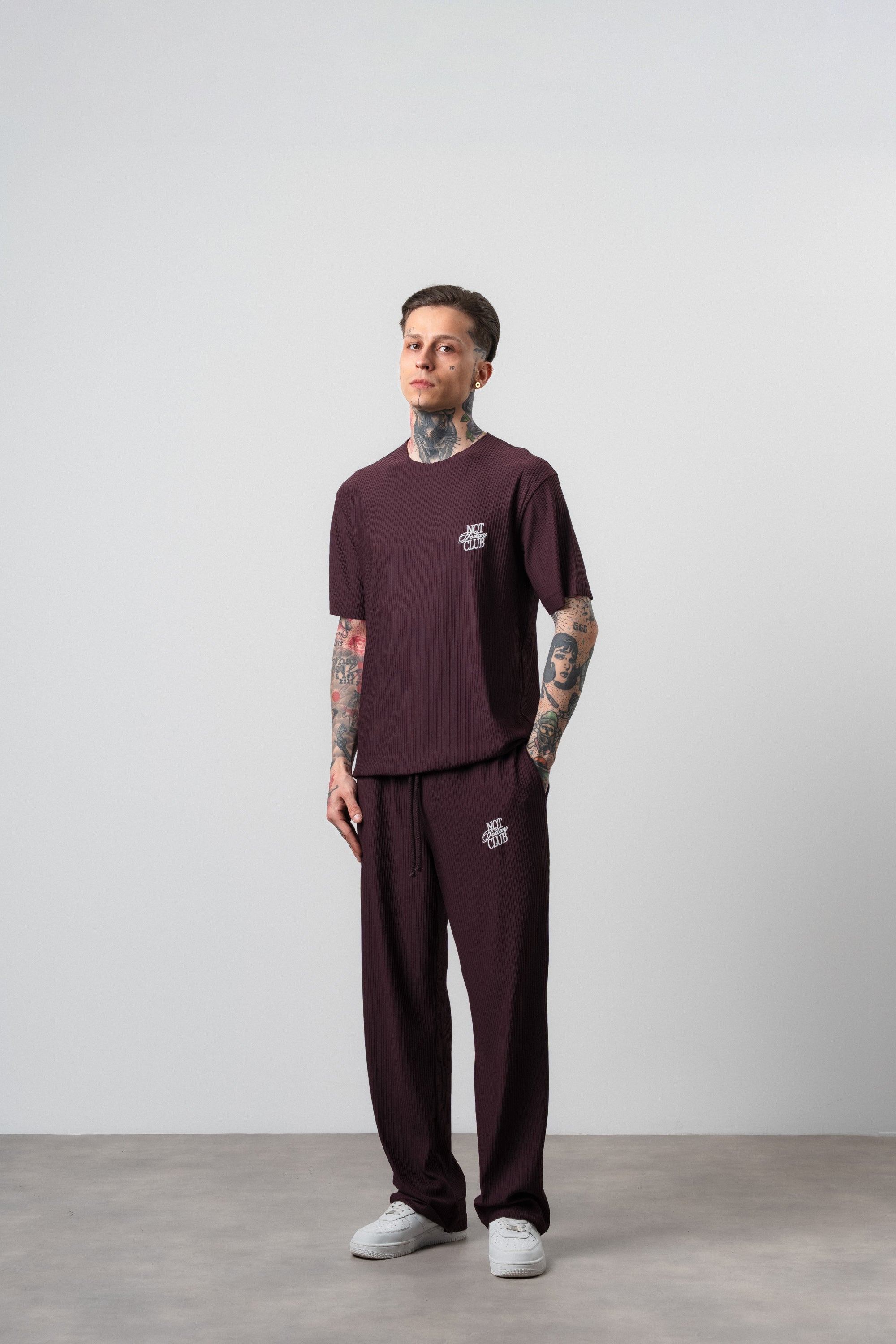 Not Today Club Regular Fit Tracksuit Burgundy