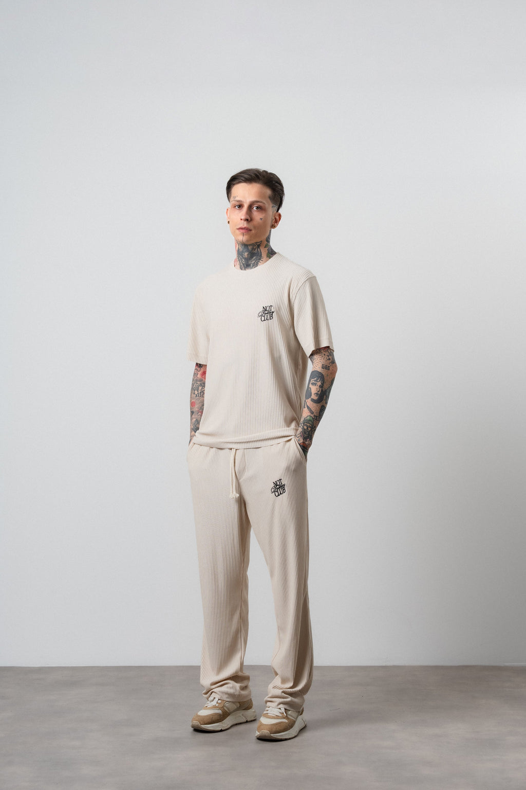 Not Today Club Regular Fit Tracksuit Beige