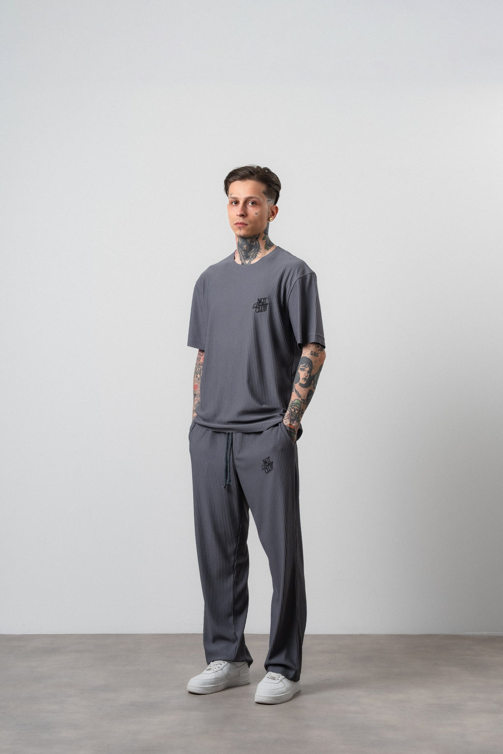 Not Today Club Regular Fit Tracksuit Gray
