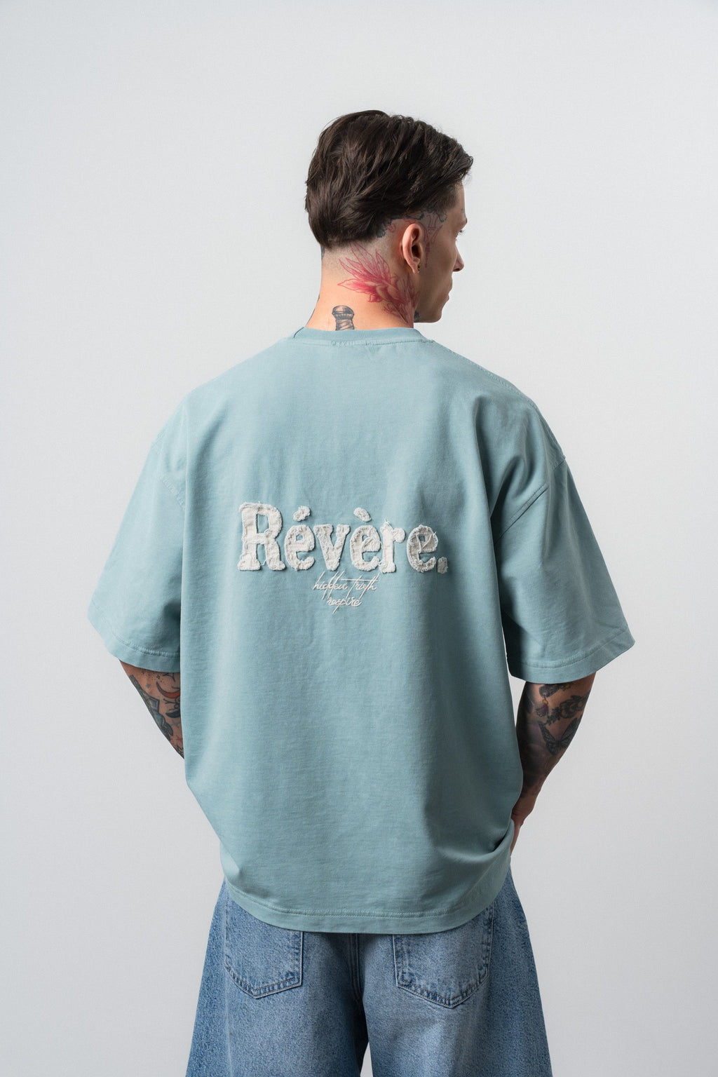 Revere Washed Oversized T-Shirt Blue
