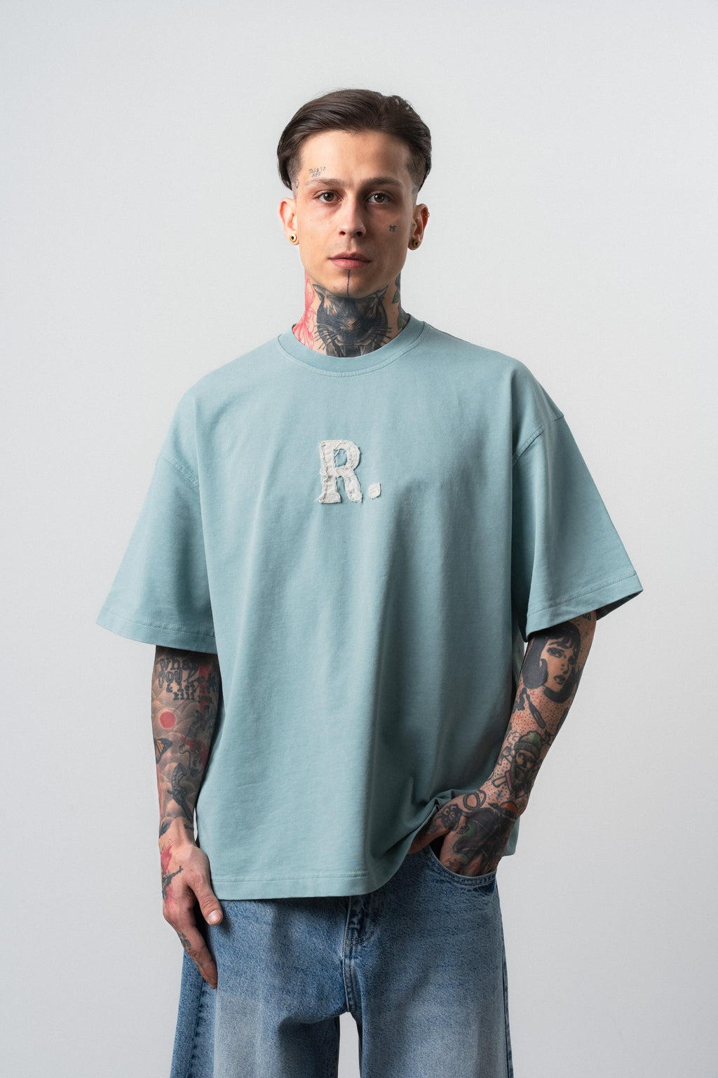 Revere Washed Oversized T-Shirt Blue