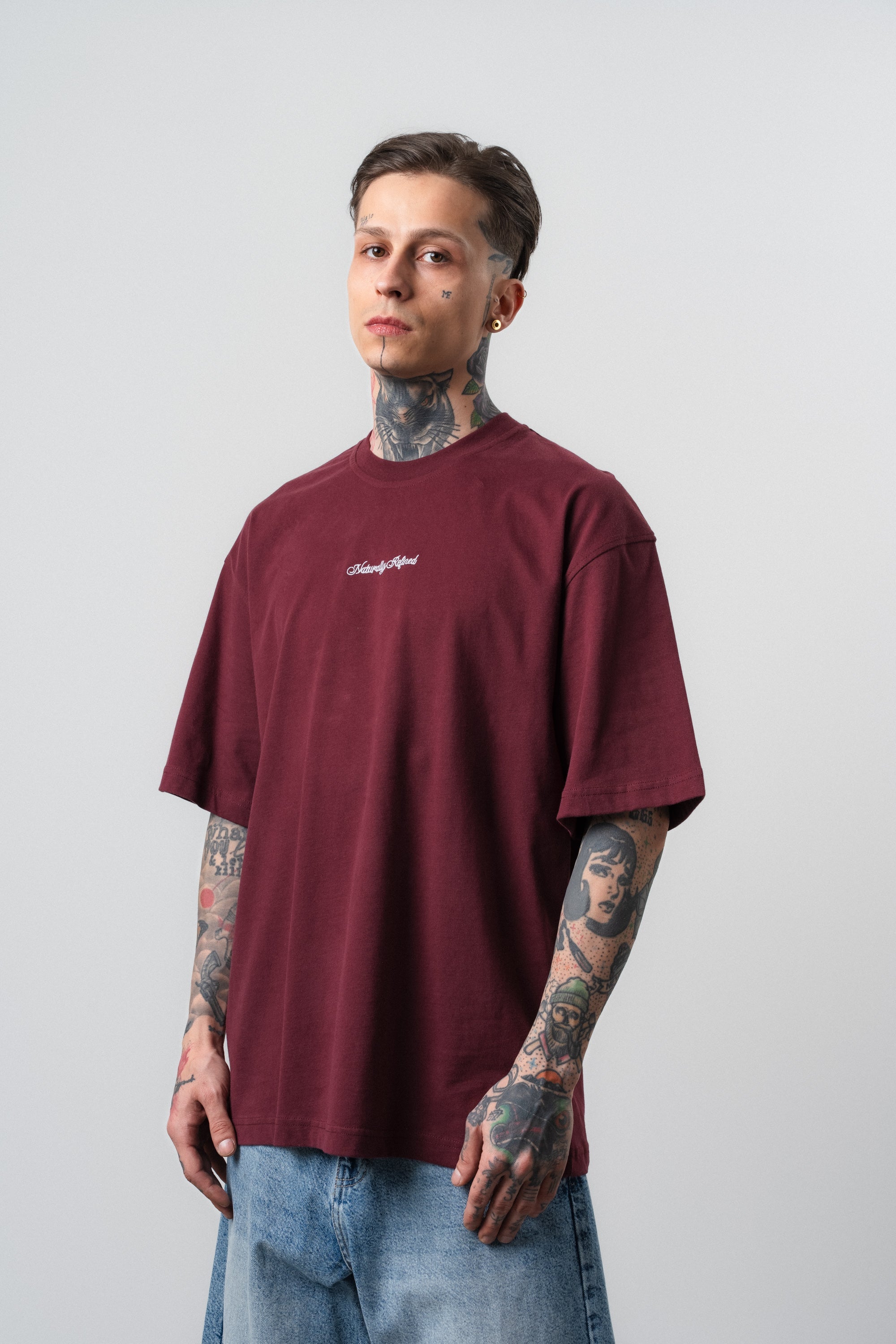 Refined Oversized T-Shirt Burgundy