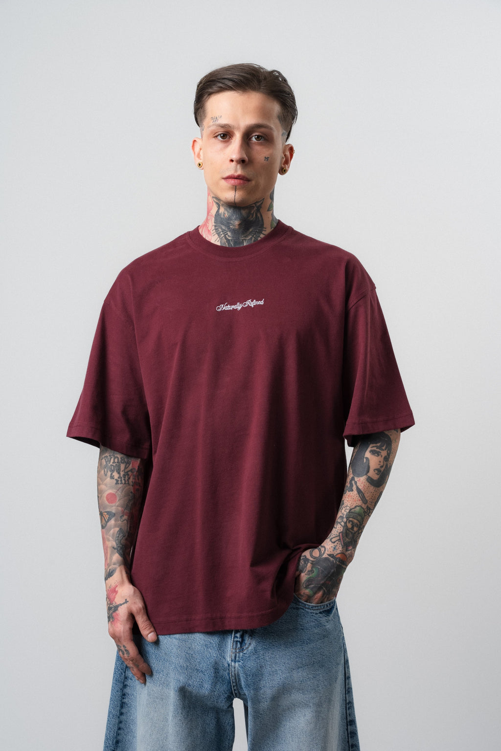 Refined Oversized T-Shirt Burgundy