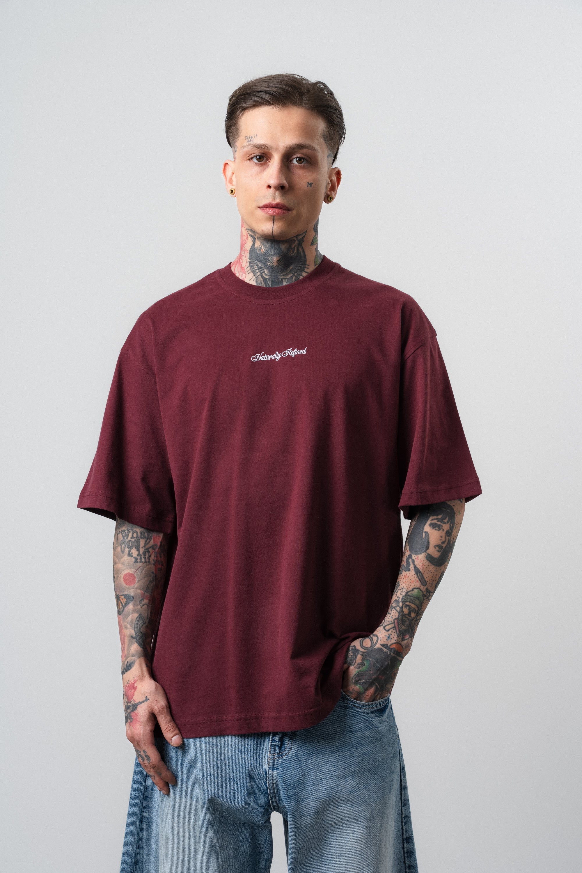 Refined Oversized T-Shirt Burgundy
