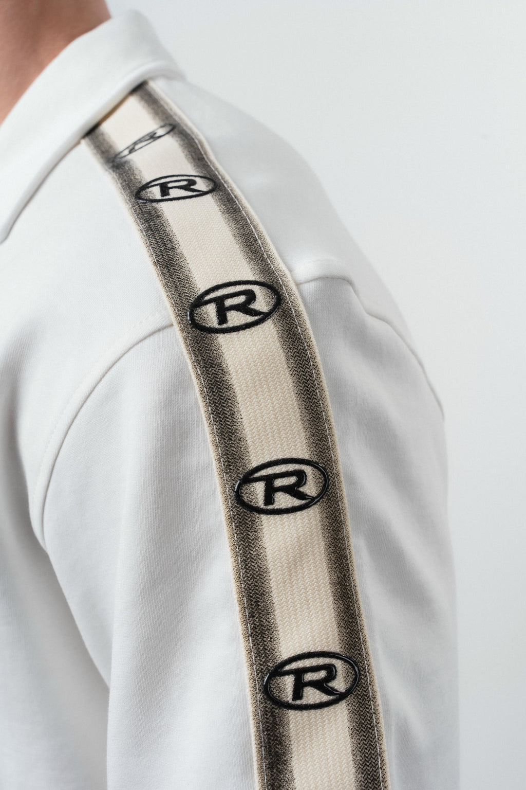 R Striped Regular Fit Tracksuit Ecru