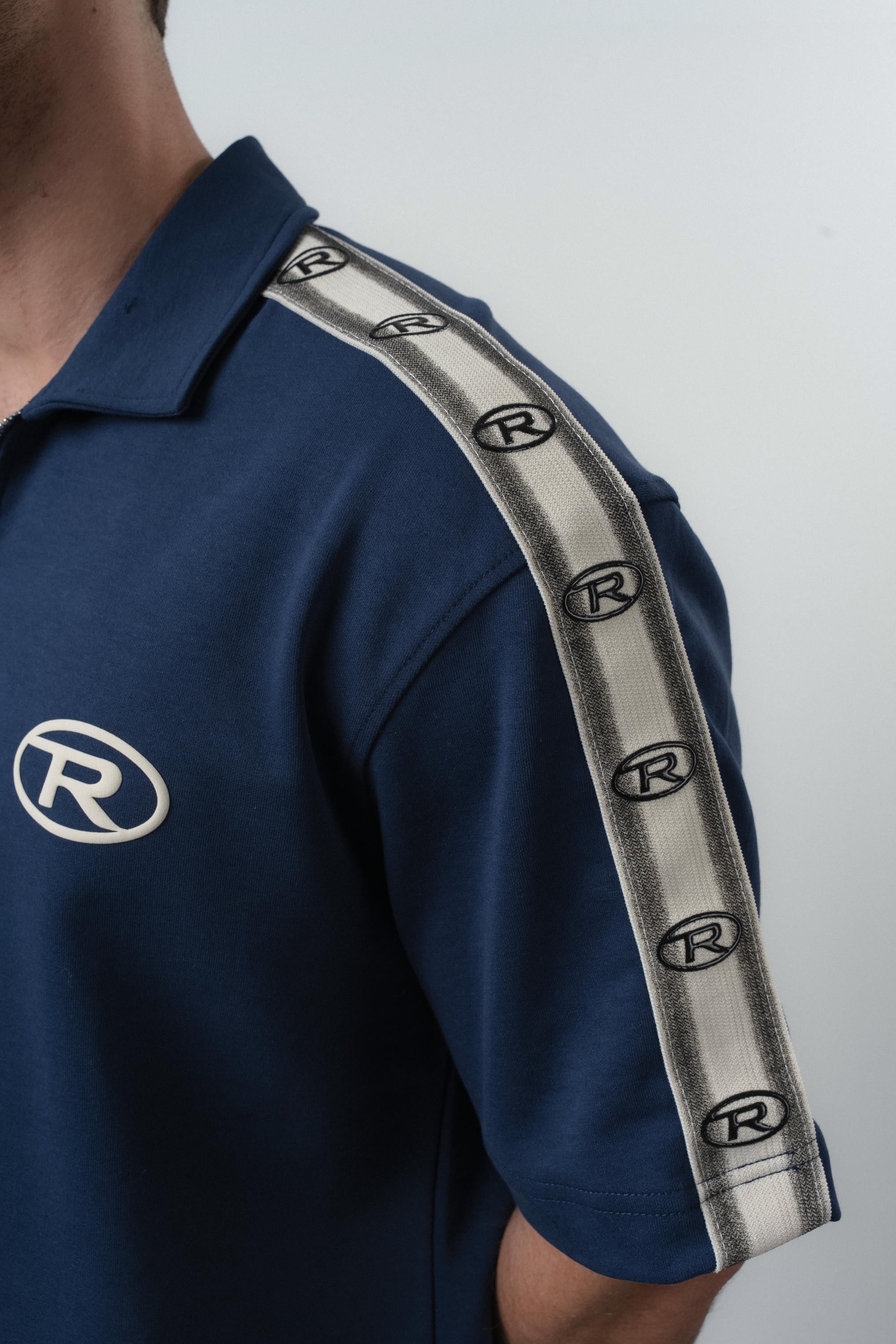 R Striped Regular Fit Tracksuit Navy